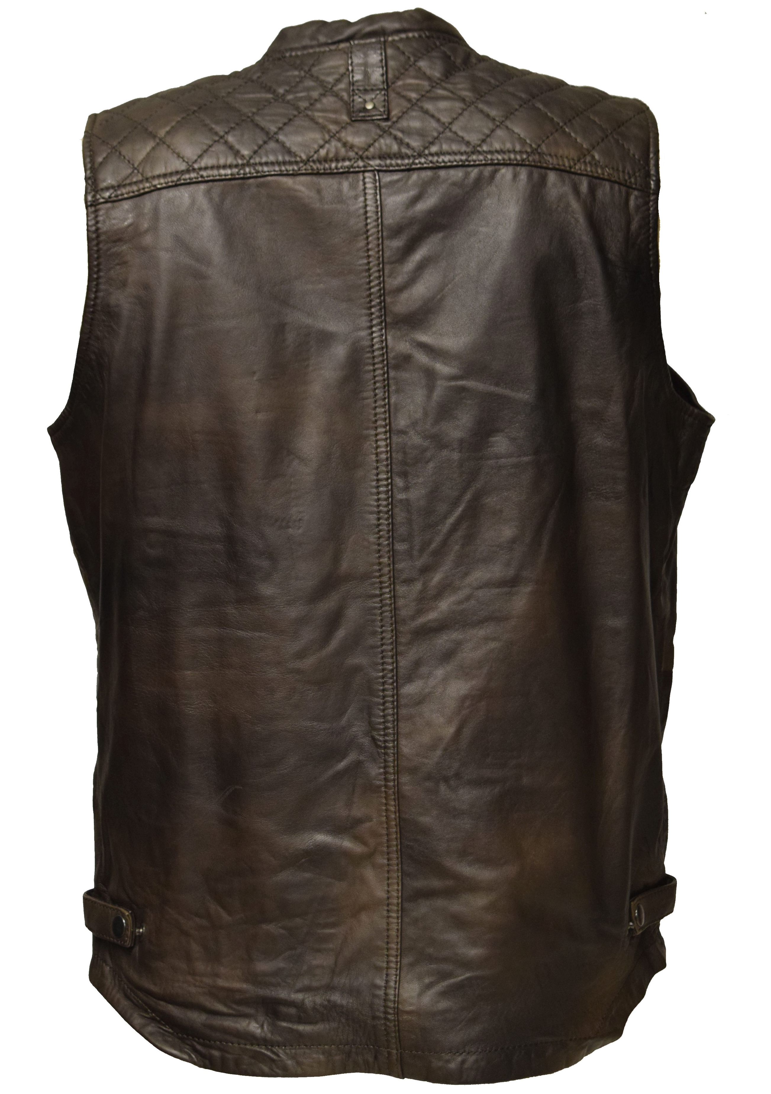 Herren Outdoor Lederweste "Nilo" in Mocca