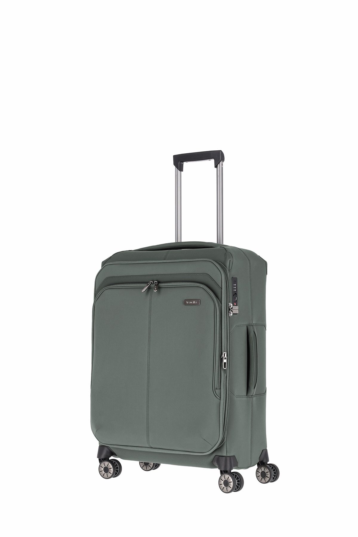 Travelite Priima Trolley Gr. M 68 cm mit 4 Rollen aus Nylon + recyceltem Polyester Oliv