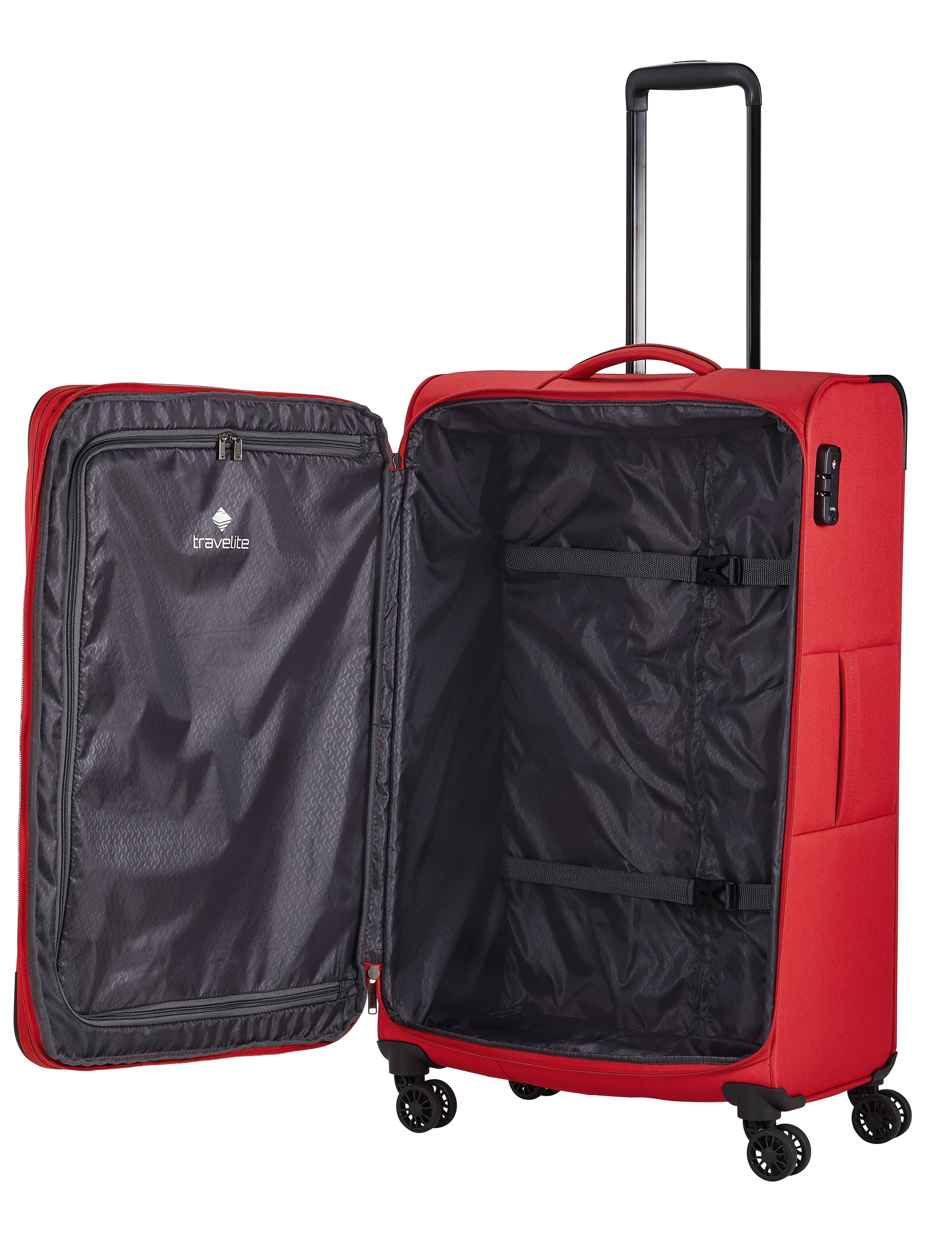 Travelite Trolley Chios L 78 cm mit 4 Rollen Rot