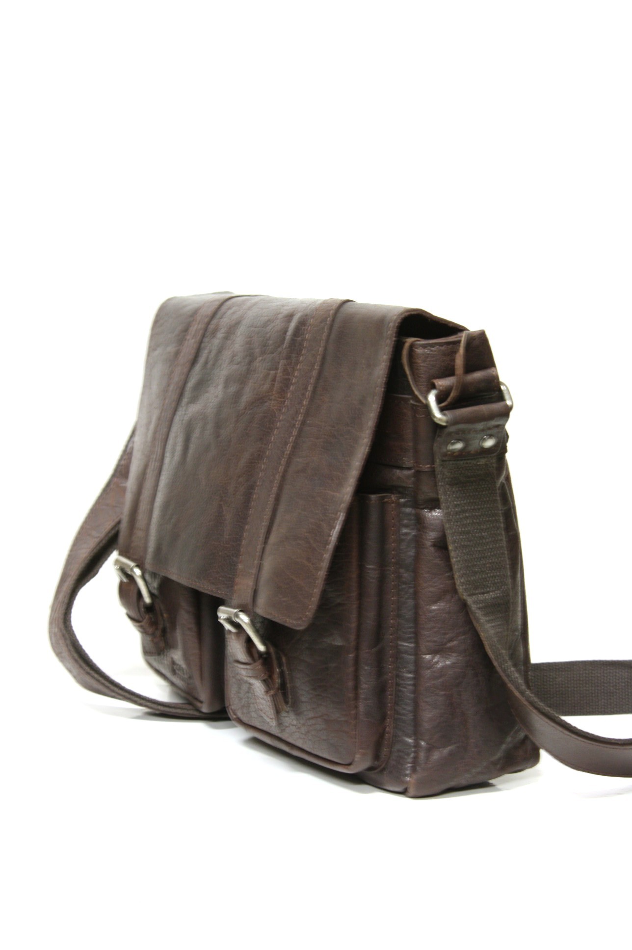 Spikes & Sparrow Laptop Messenger im Vintage Leder in Dunkelbraun