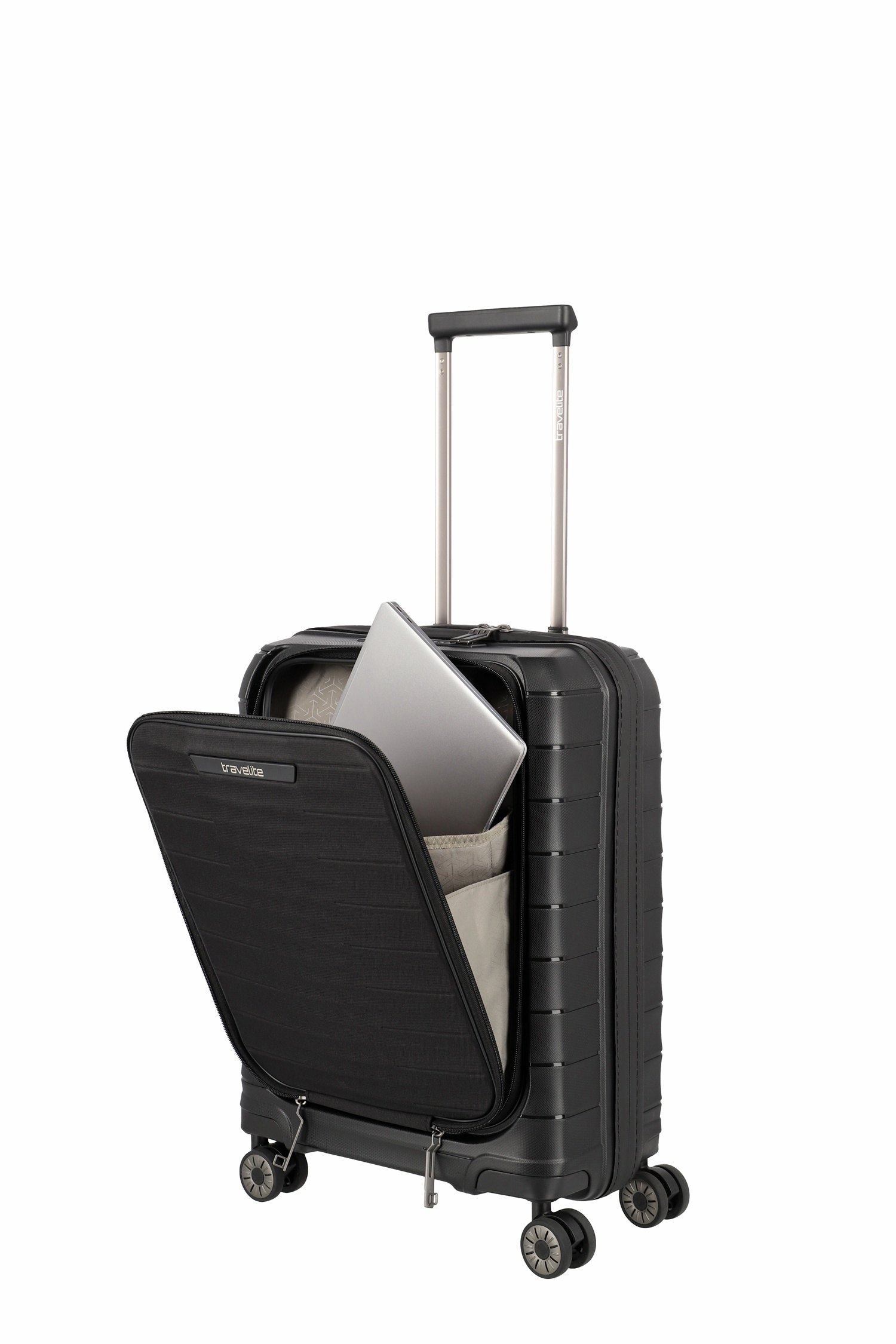 Travelite Koffer Mooby 4 Rollen Trolley S 55 cm mit Vortasche Schwarz