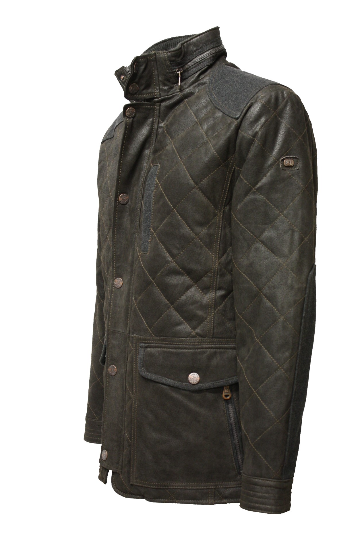 Trapper Herren Stepp-Lederjacke Joost in Oily Timber