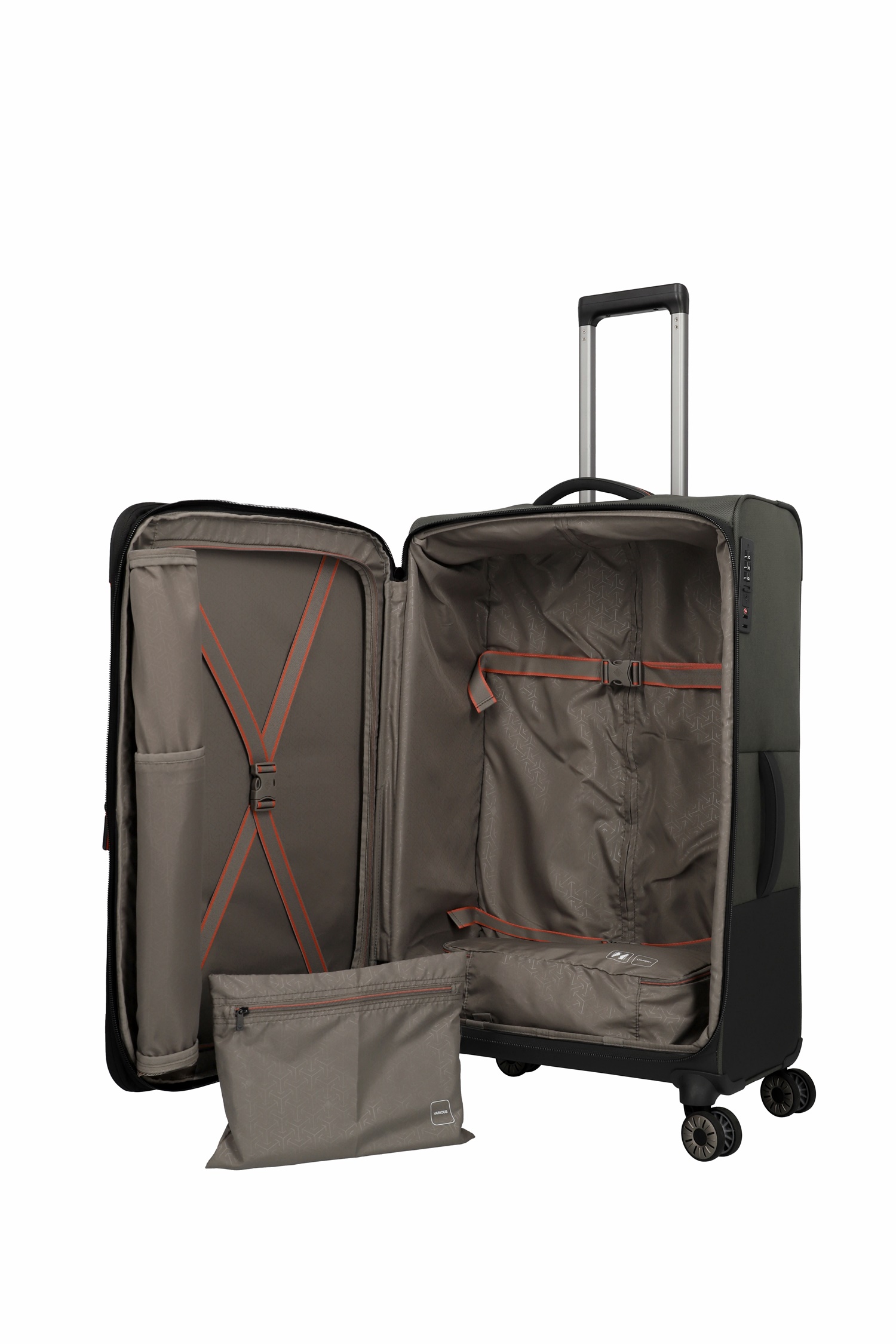 Travelite Trolley Crosslite L 77 cm Dehnfalte 4 Rollen  Oliv