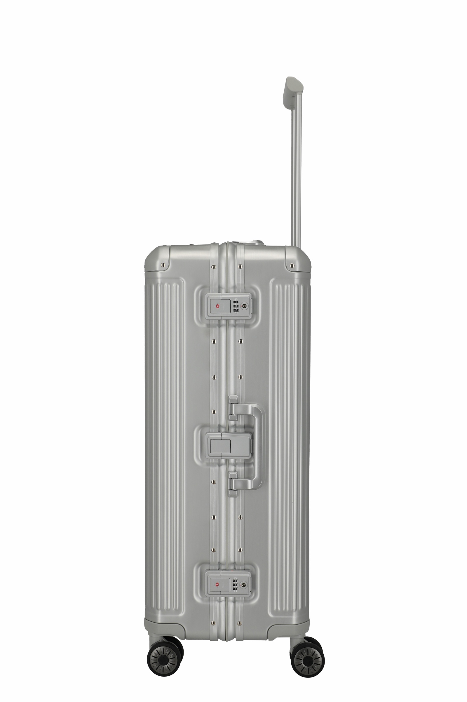 Travelite Aluminium Trolley Next 2.0 L 77 cm mit 4 Rollen Silber