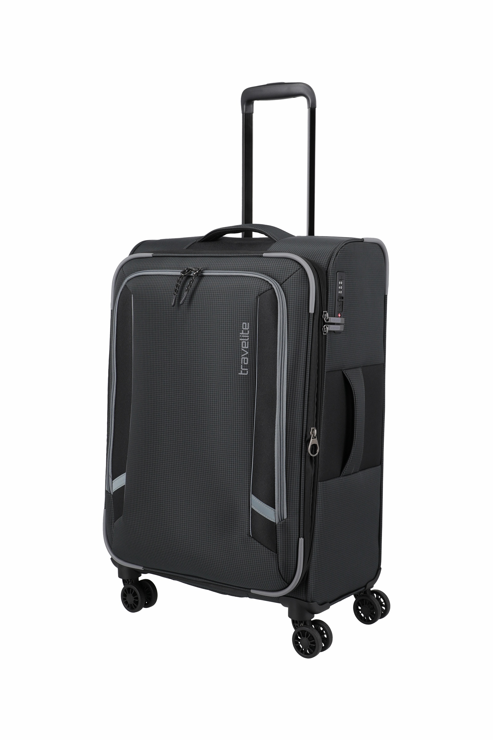 Travelite Trolley Corsiica M 67 cm mit 4 Rollen Schwarz