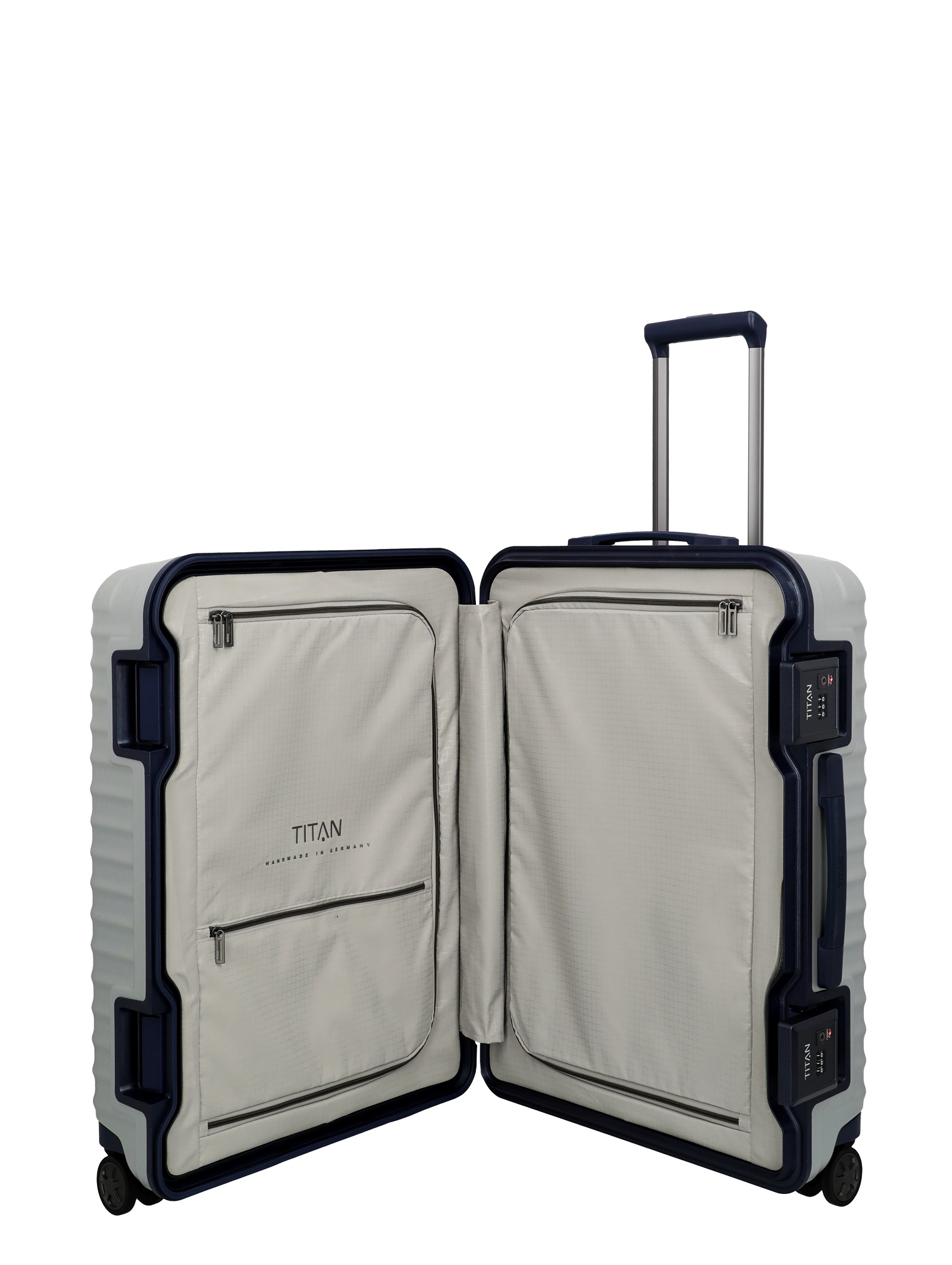 TITAN Trolley LITRON FRAME M 69 cm mit 4 Rollen Silber
