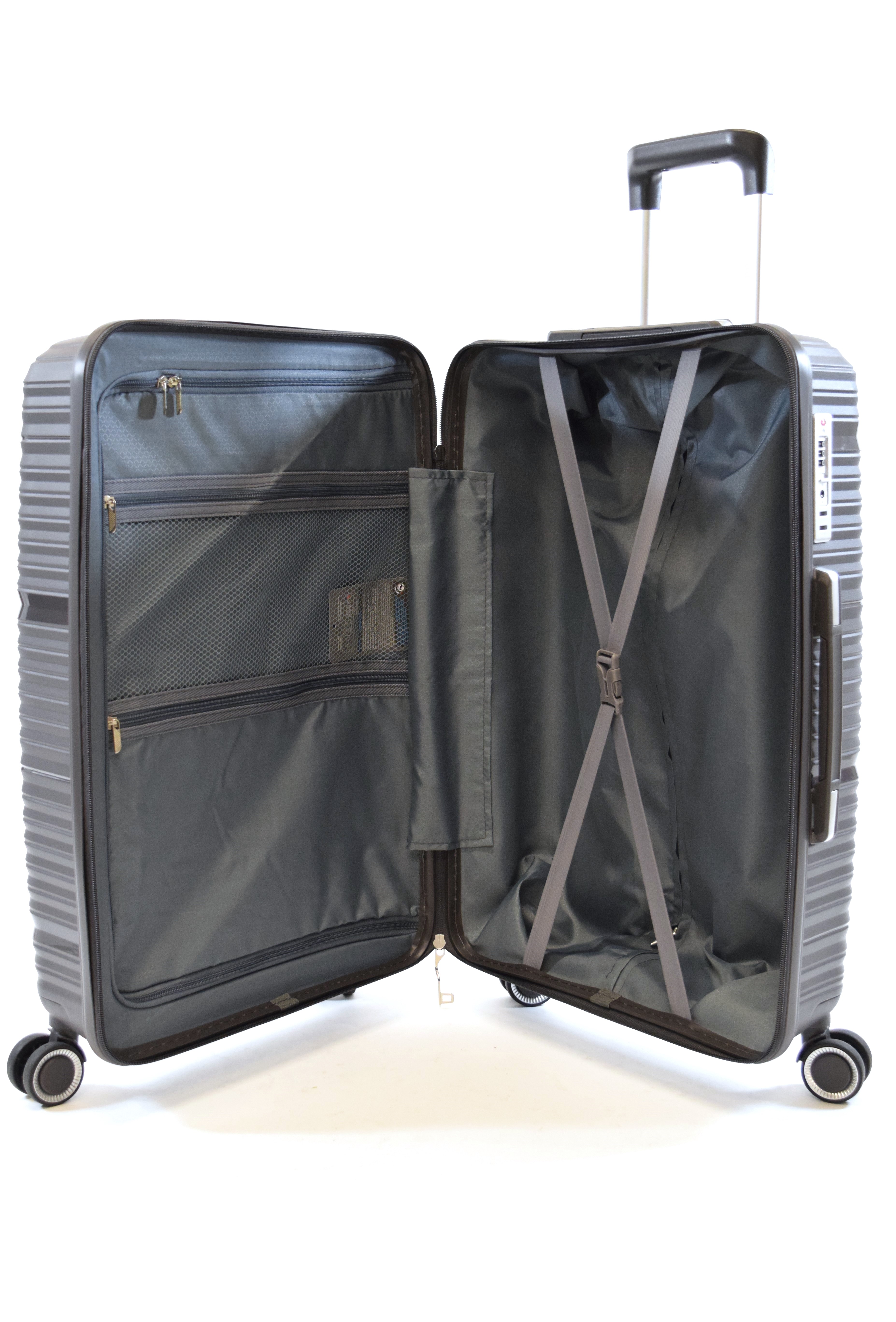 Trolley Koffer Flightourer Gr. M 66 cm mit 4 Rollen Stone Grau
