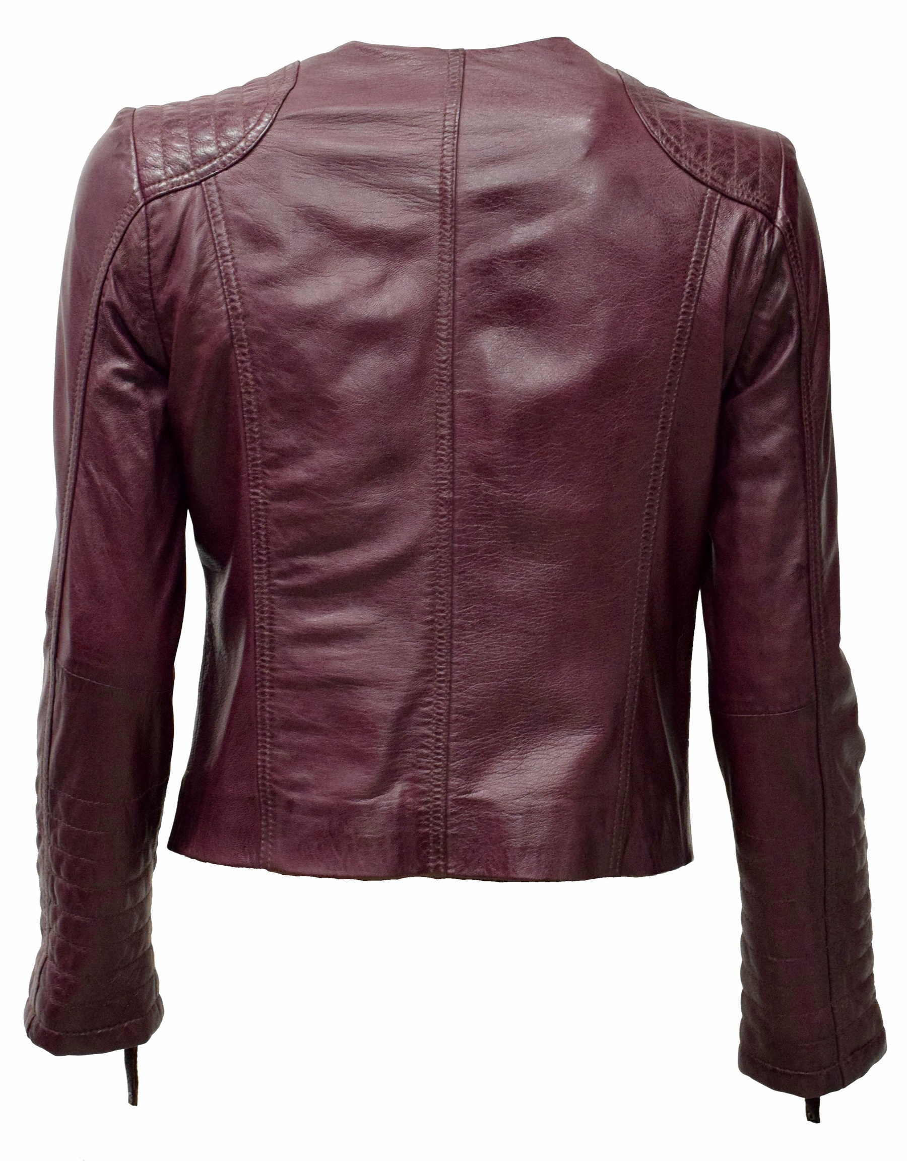 Damen Lederjacke Luisa in washed Burgund