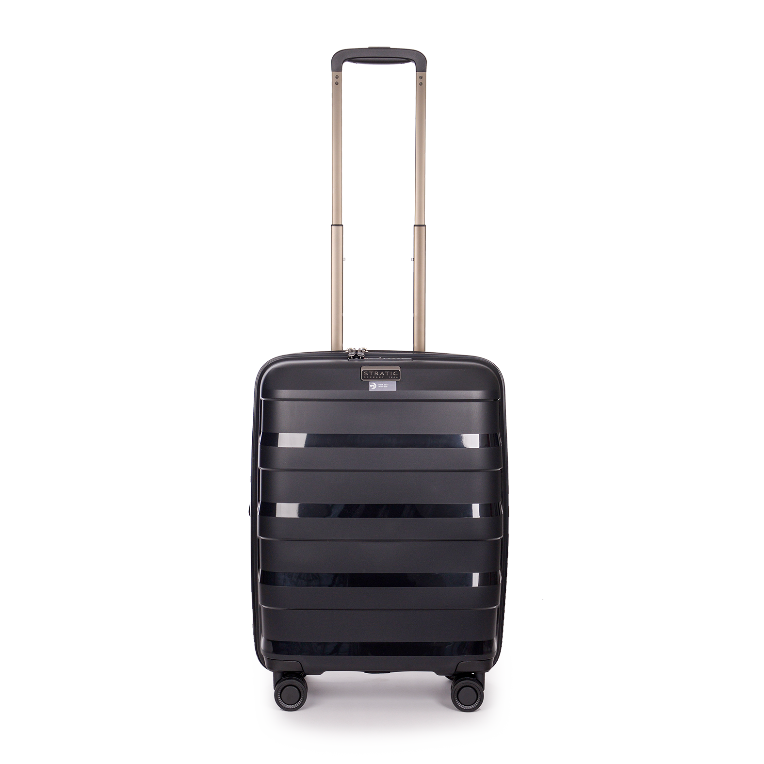 Stratic Straw Plus Trolley S 55 cm mit 4 Rollen aus Bio Kunststoff in Schwarz