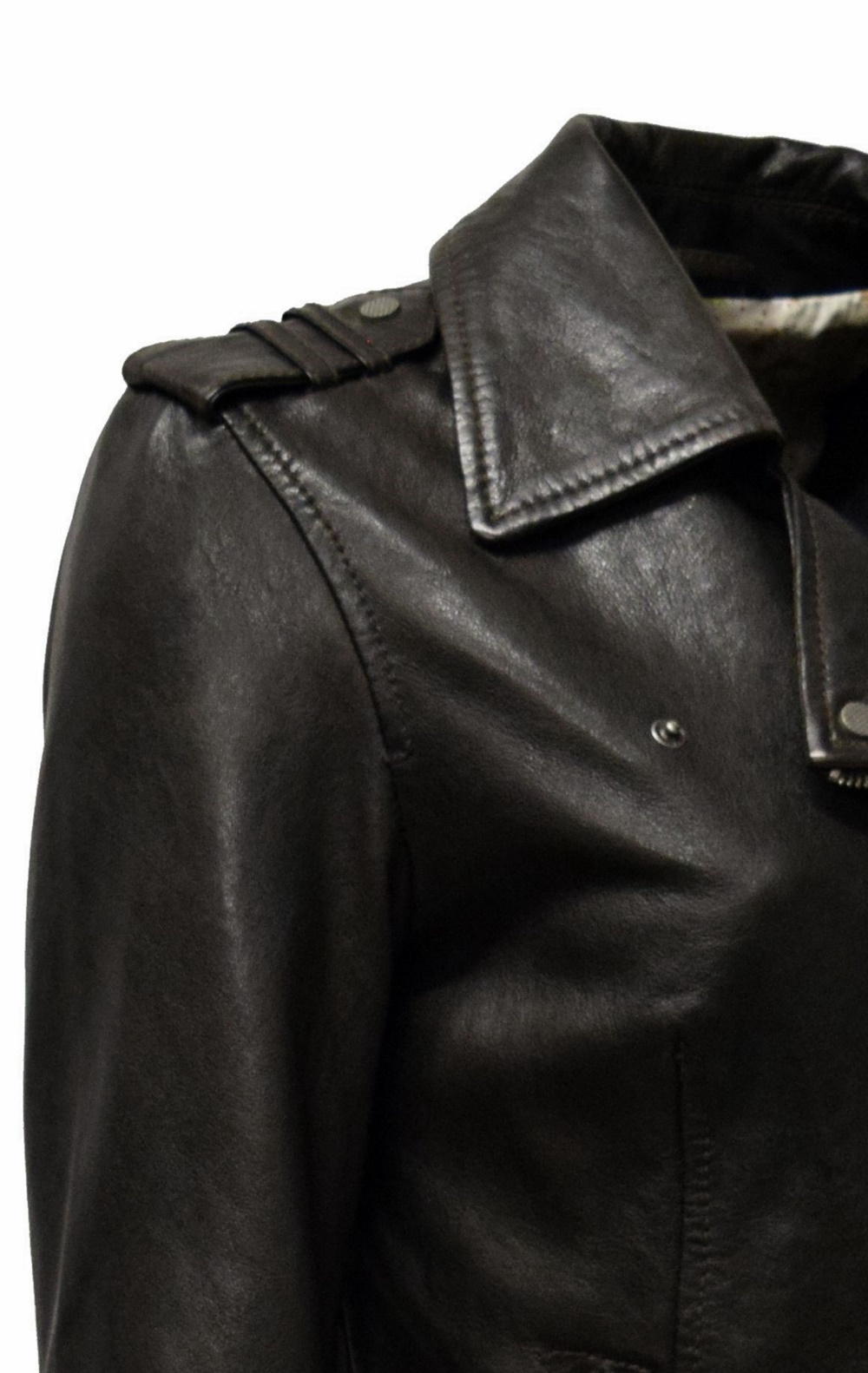 Damen Biker Lederjacke Amalia in Schwarzbraun