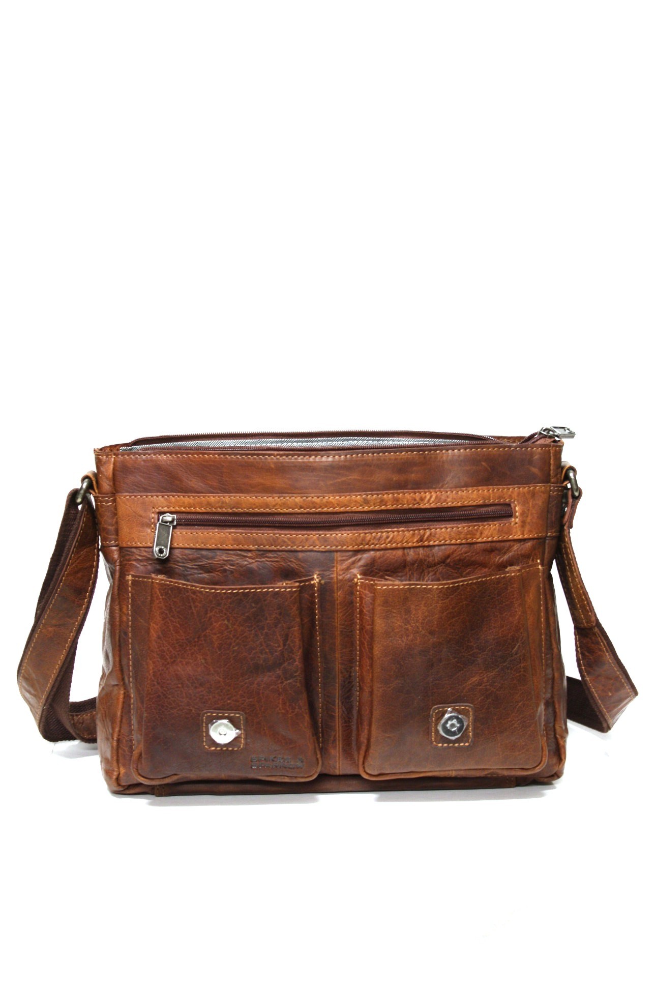 Spikes & Sparrow Laptop Messenger im Vintage Leder in Brandy