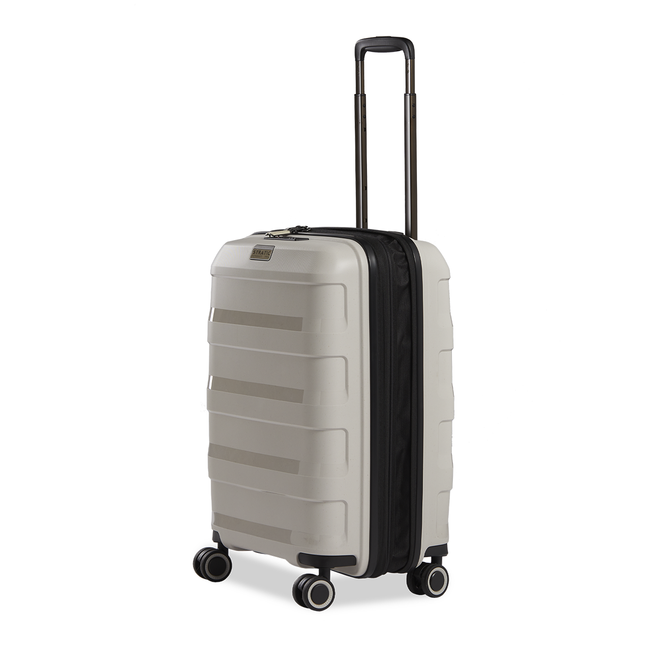 Stratic Straw Plus Trolley S 55 cm mit 4 Rollen aus Bio Kunststoff Beige