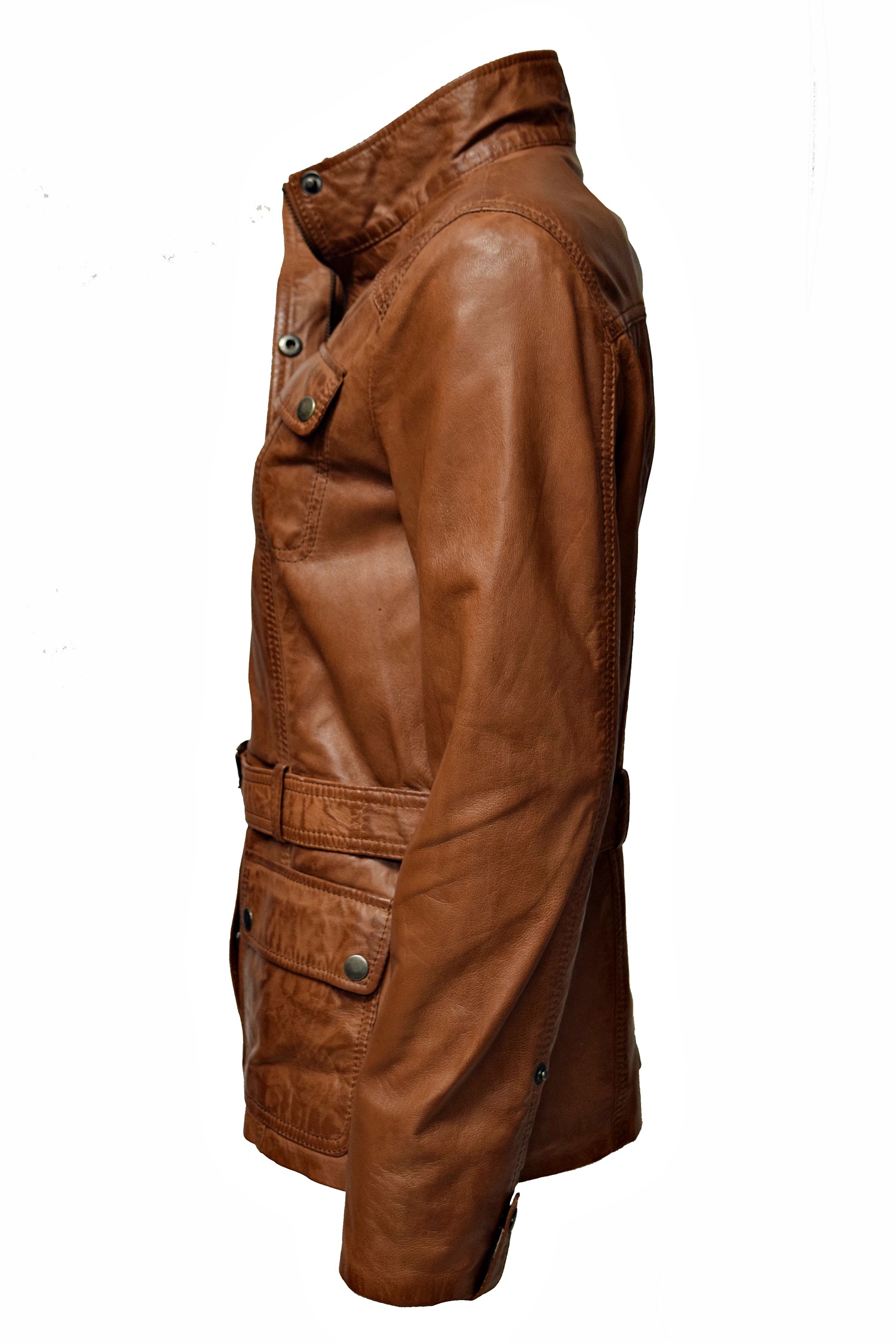 Damen Lederjacke Bruni in washed Cognac