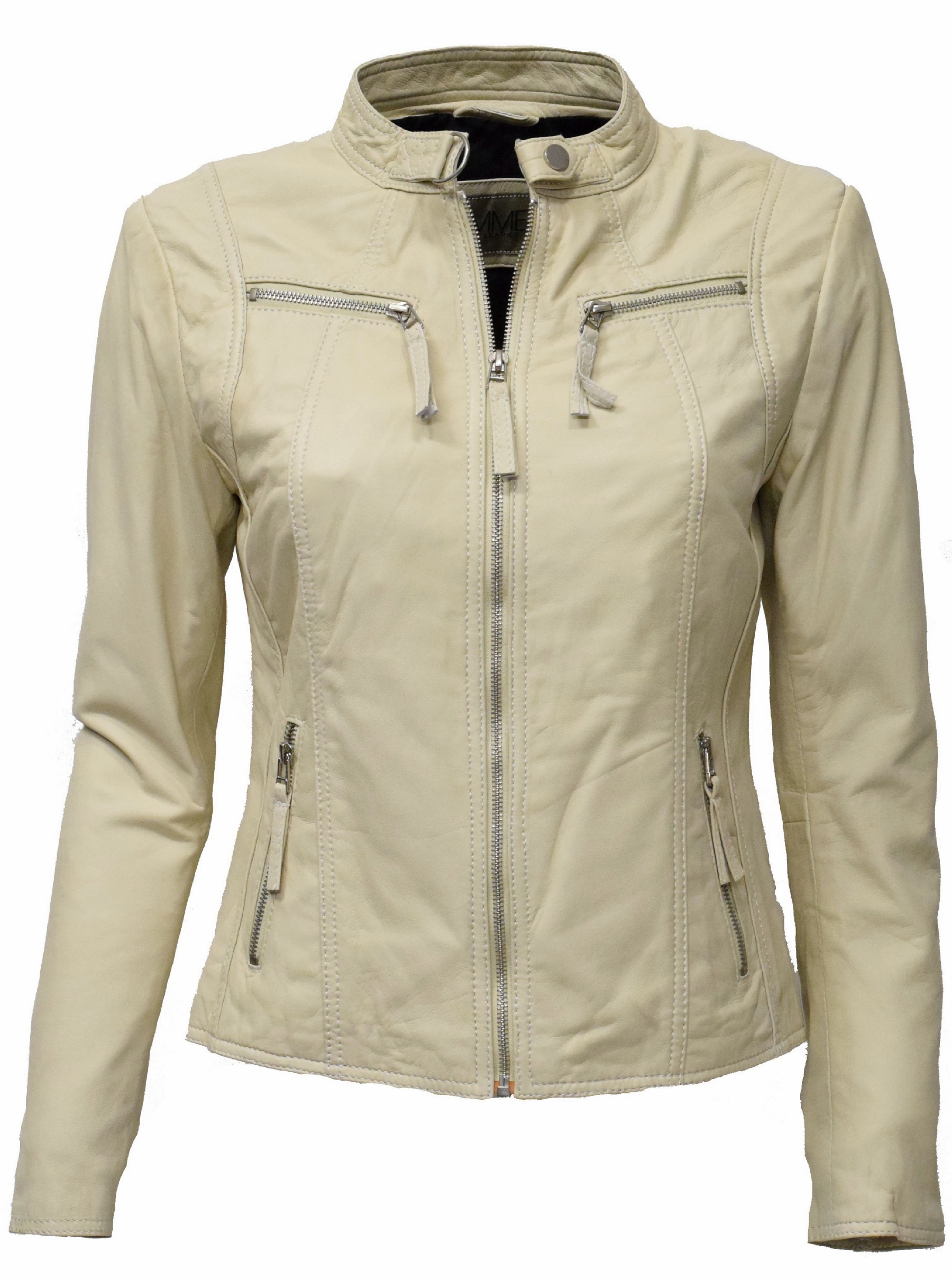 Damen Lederjacke Pia in Vanilla