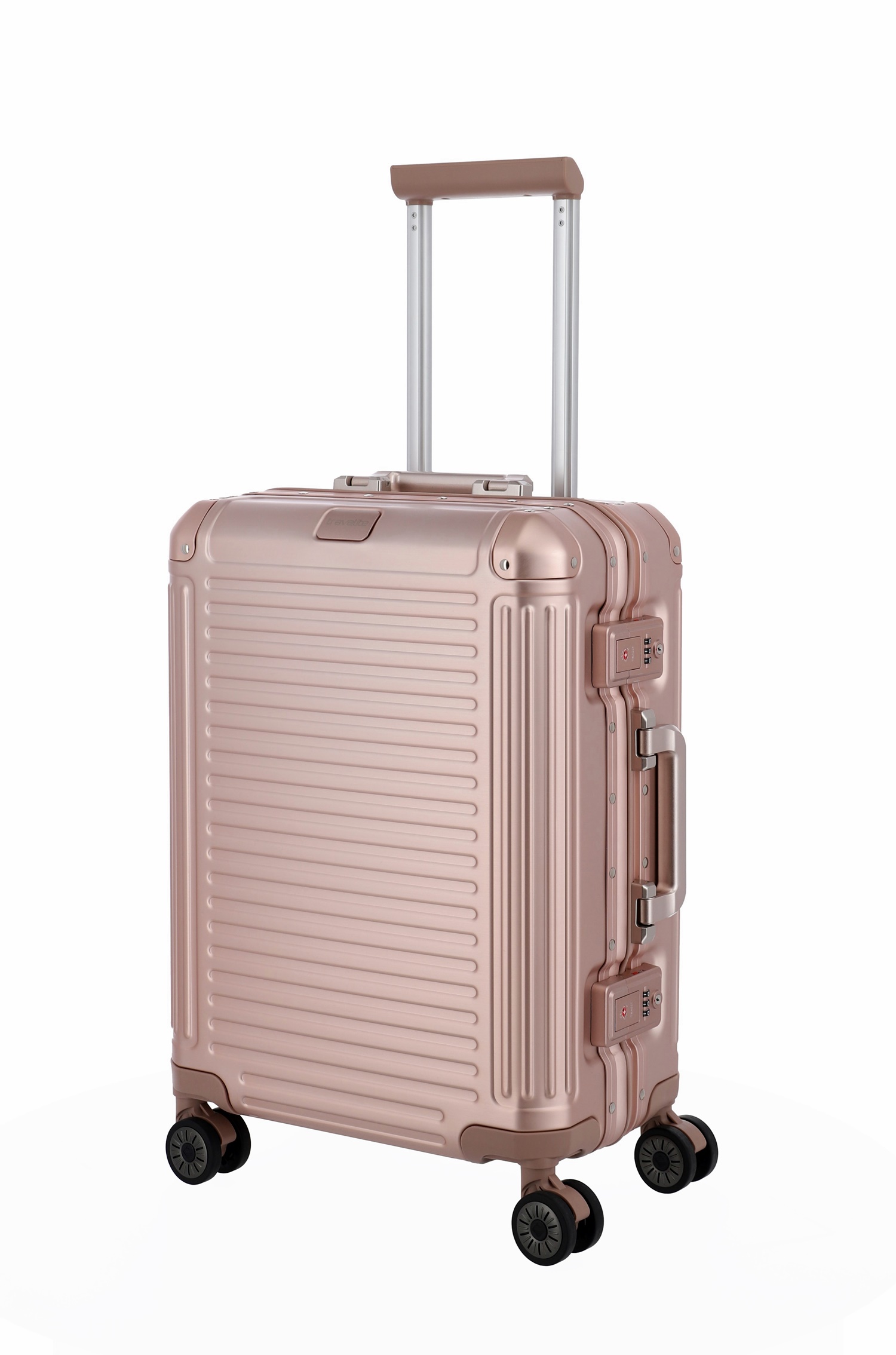 Travelite Aluminium Trolley Next S 55 cm mit 4 Rollen Rose