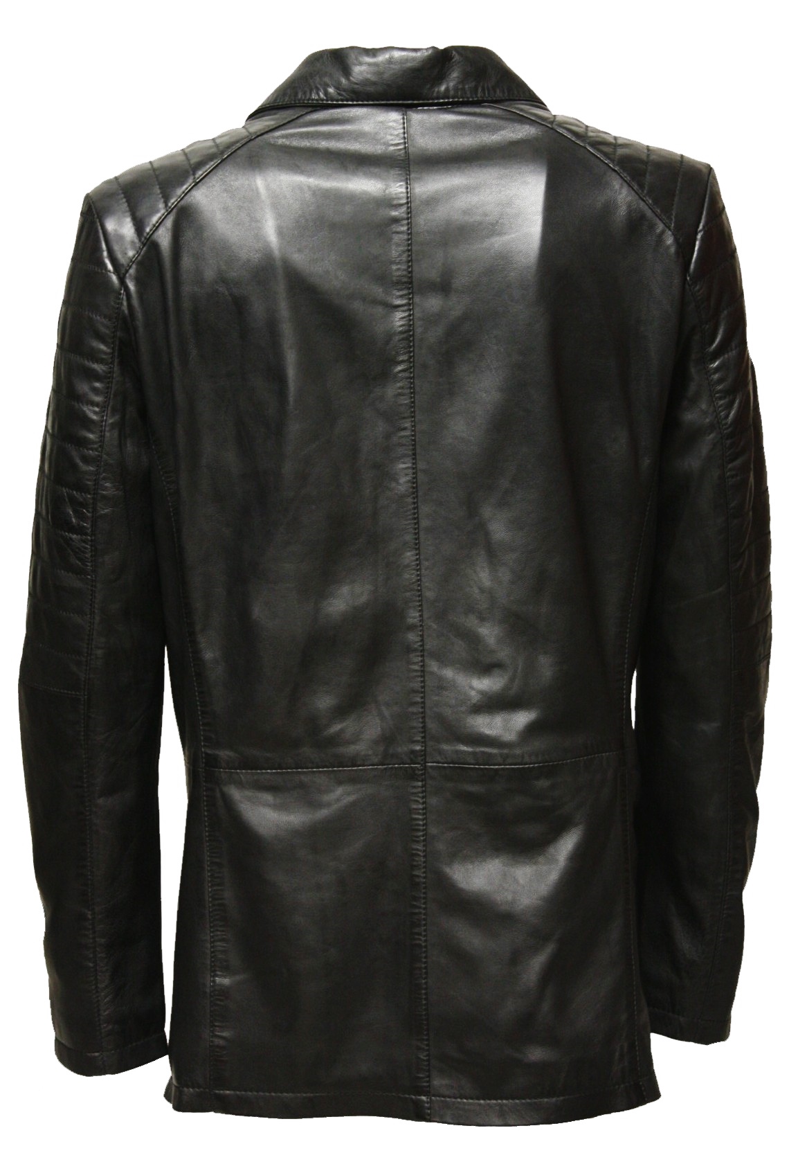 Herren Ledersakko "BRADDLEY" in washed Schwarz