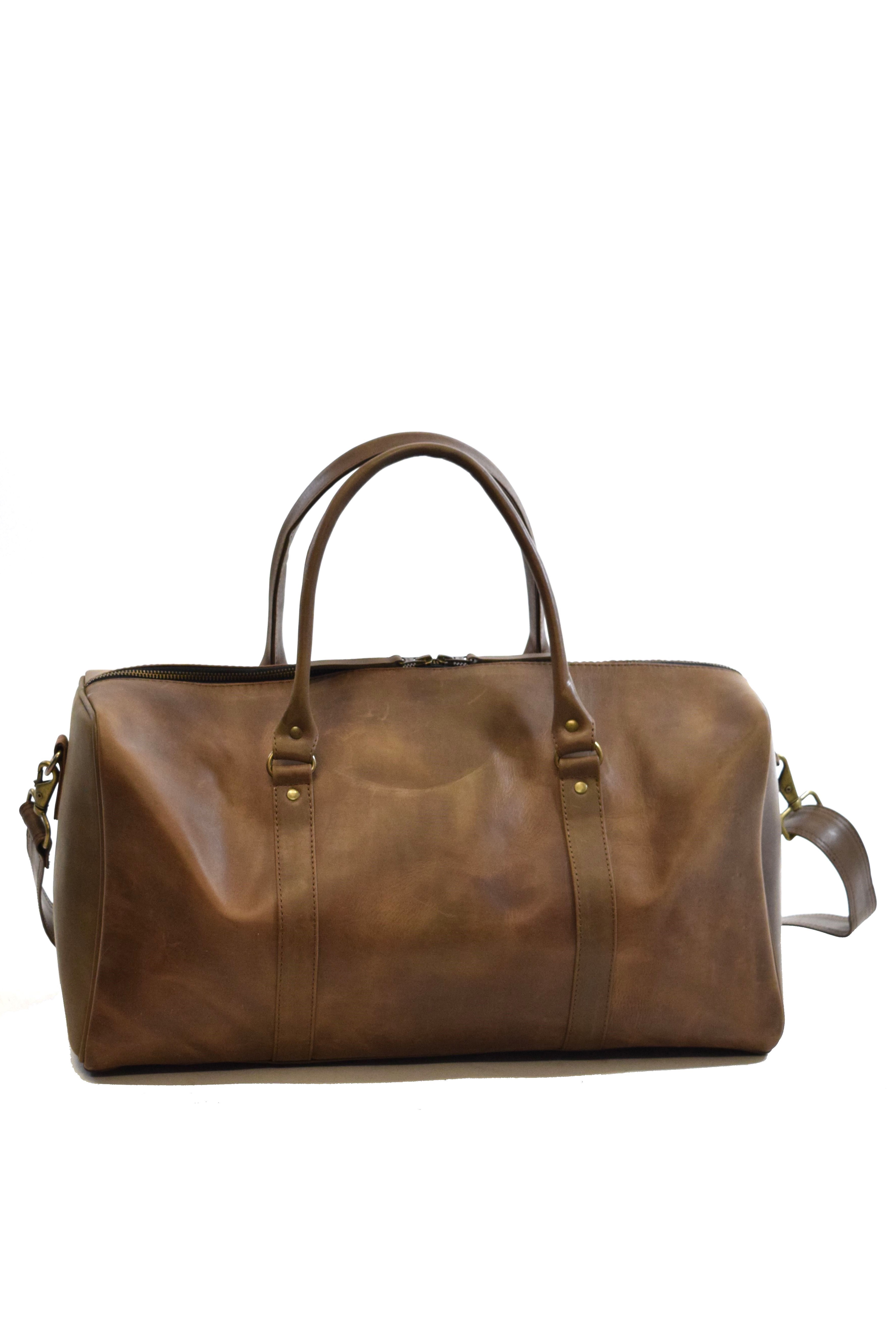 Weekender Reisetasche P-1011 50 cm aus Rindleder in Naturbraun