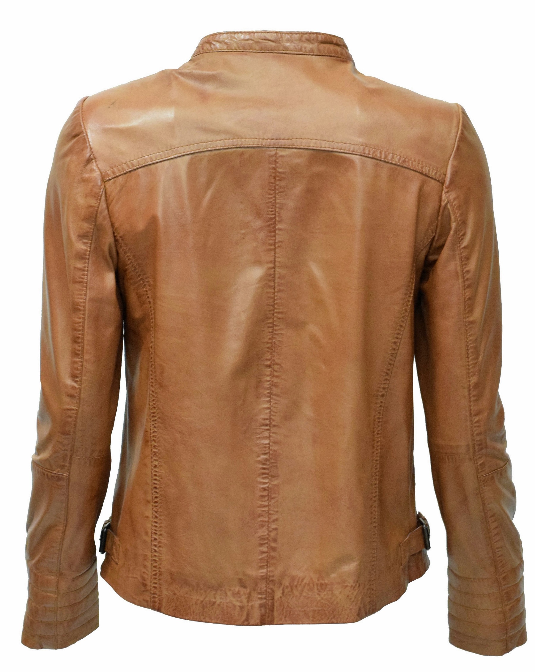 Damen Lederjacke Tina washed Cognac