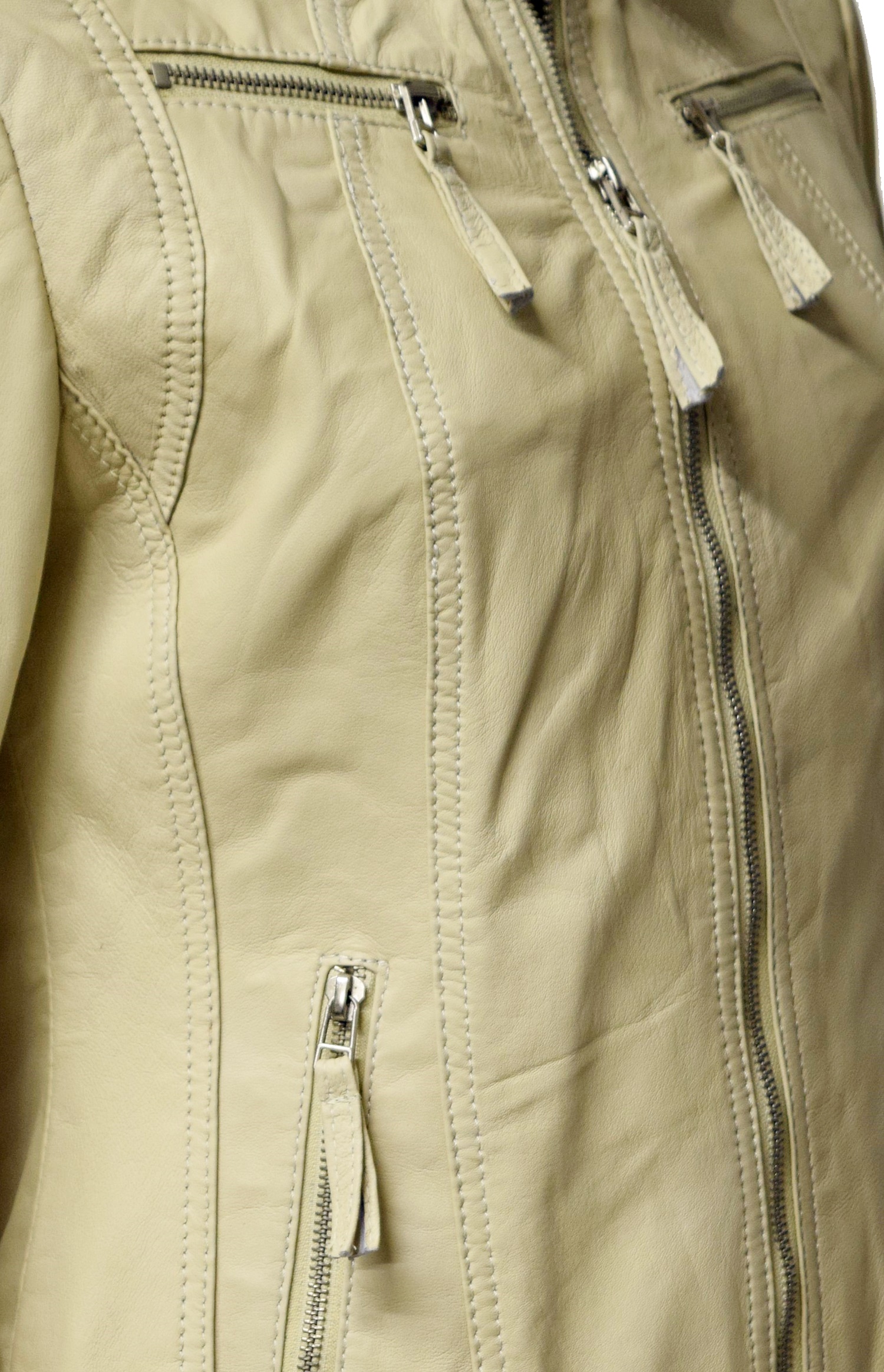 Damen Lederjacke Pia in Vanilla