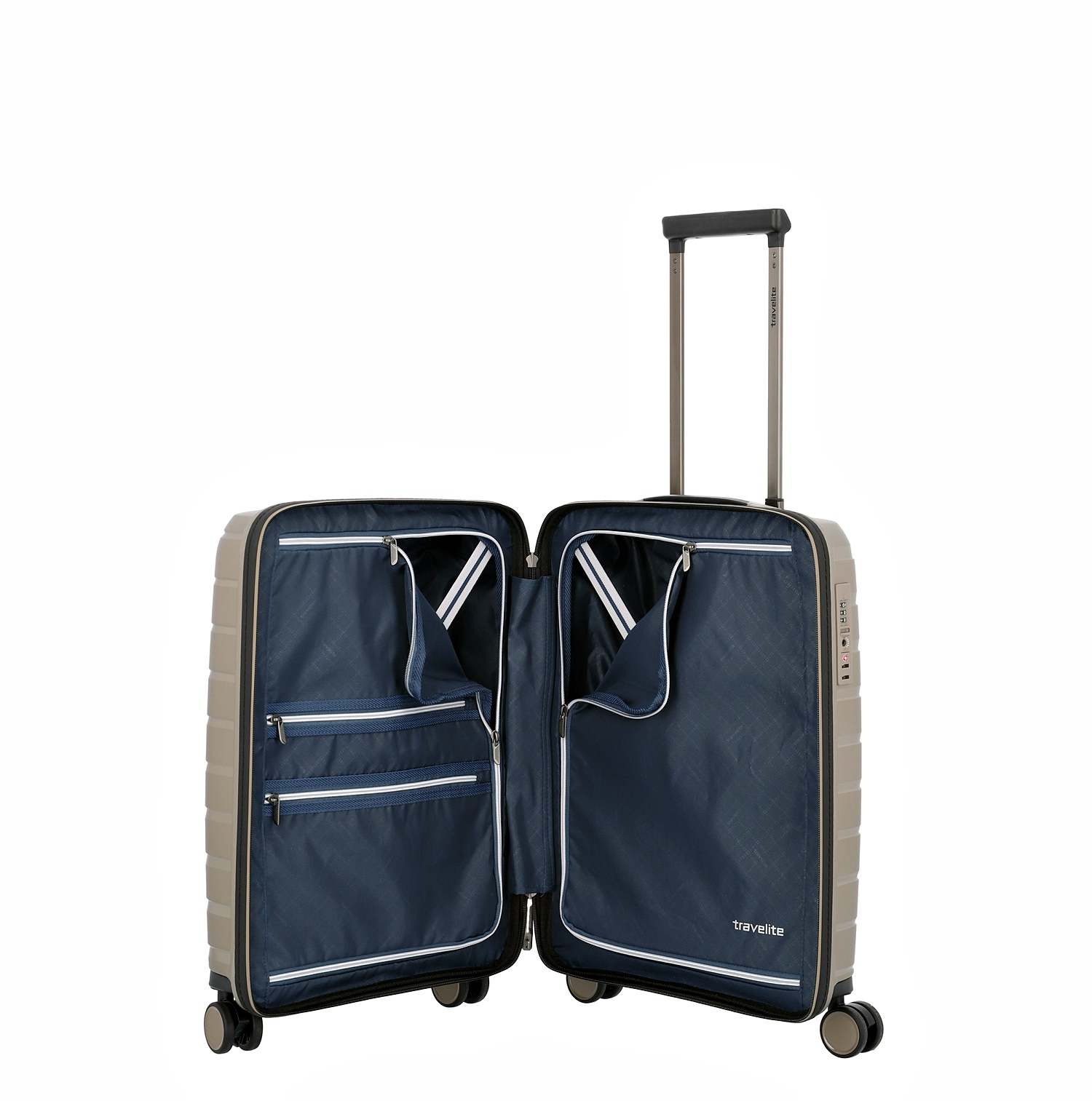 Travelite Koffer Air Base 4 Rollen Trolley S 55 cm Champagner