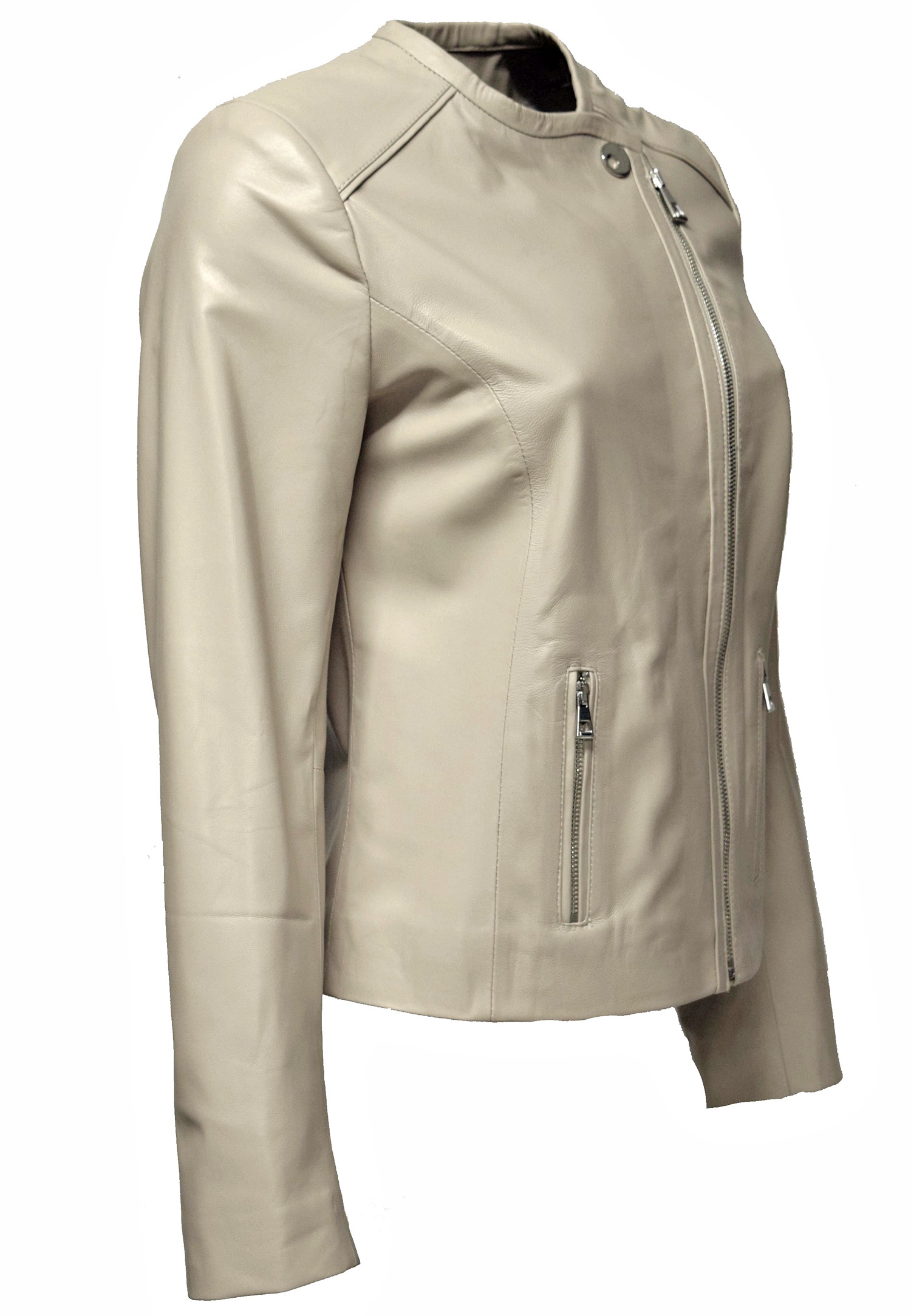 Damen Lederjacke Milka in fine Pale Creme