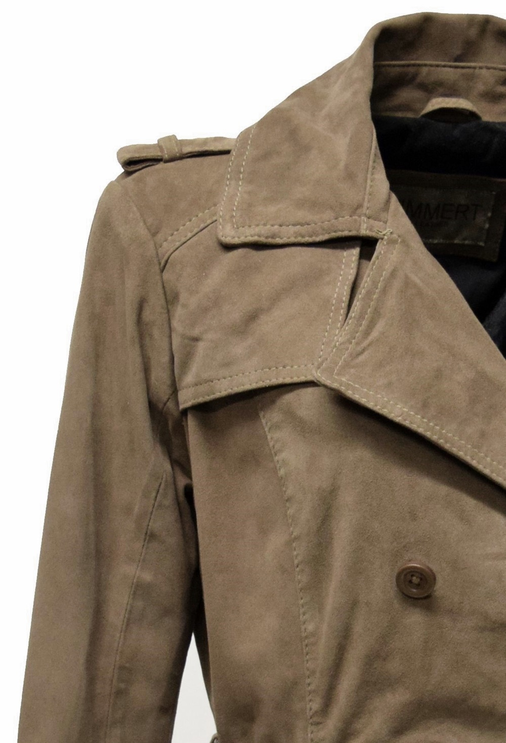 Damen Trench Ledermantel Tilly in Schlamm