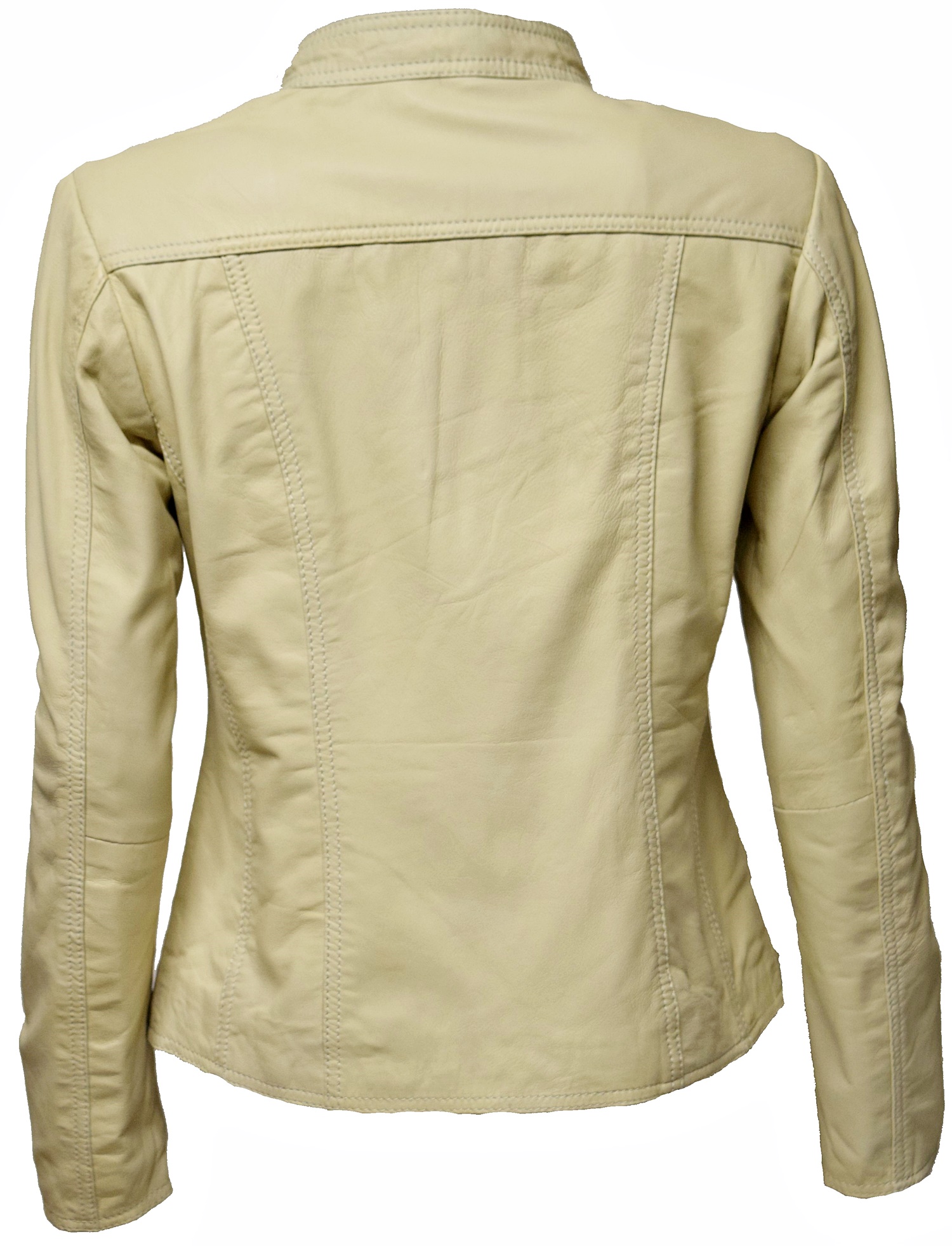 Damen Lederjacke Pia in Pale Beige