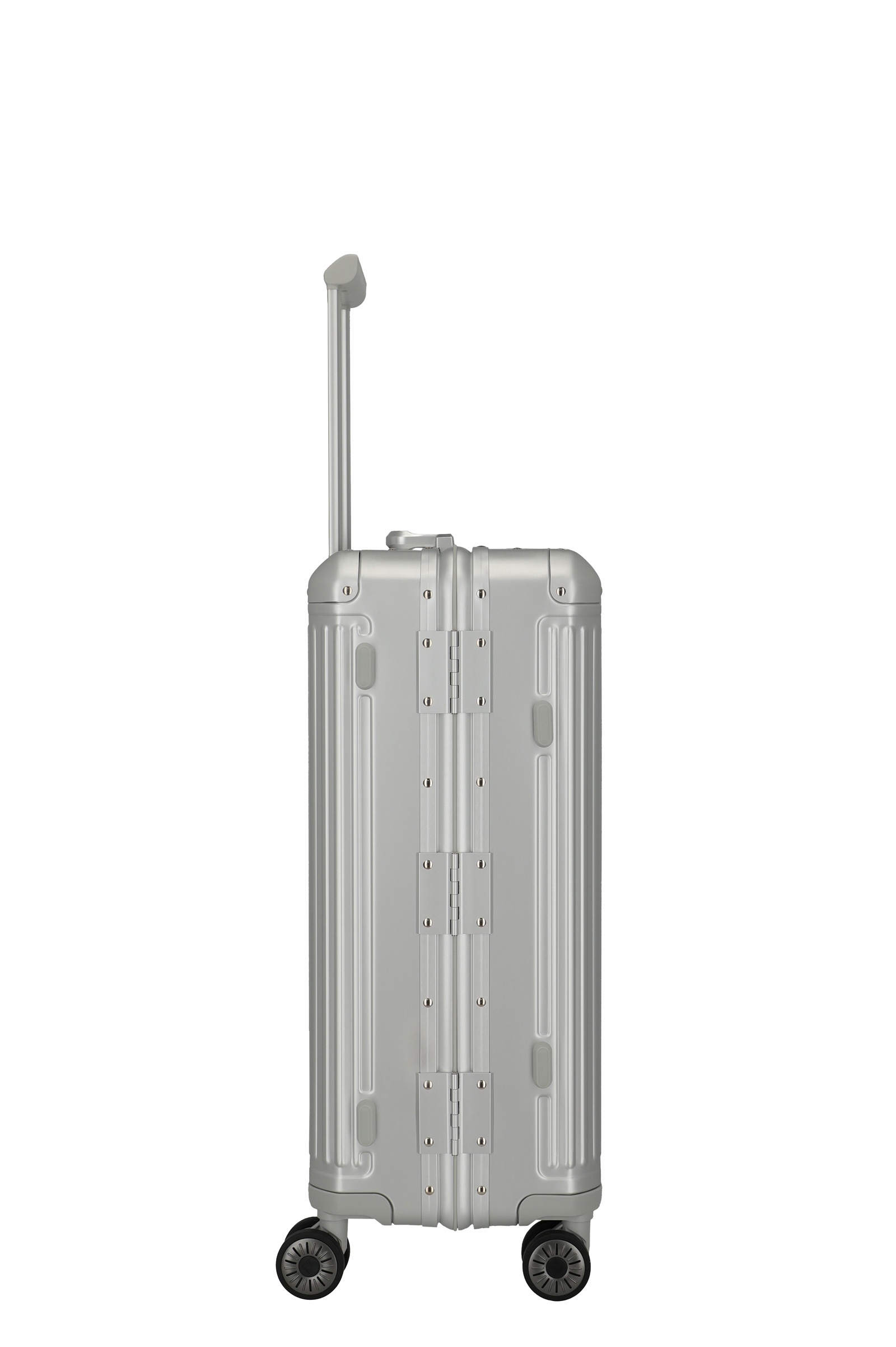 Travelite Aluminium Trolley Next 2.0 M 66 cm mit 4 Rollen Silber