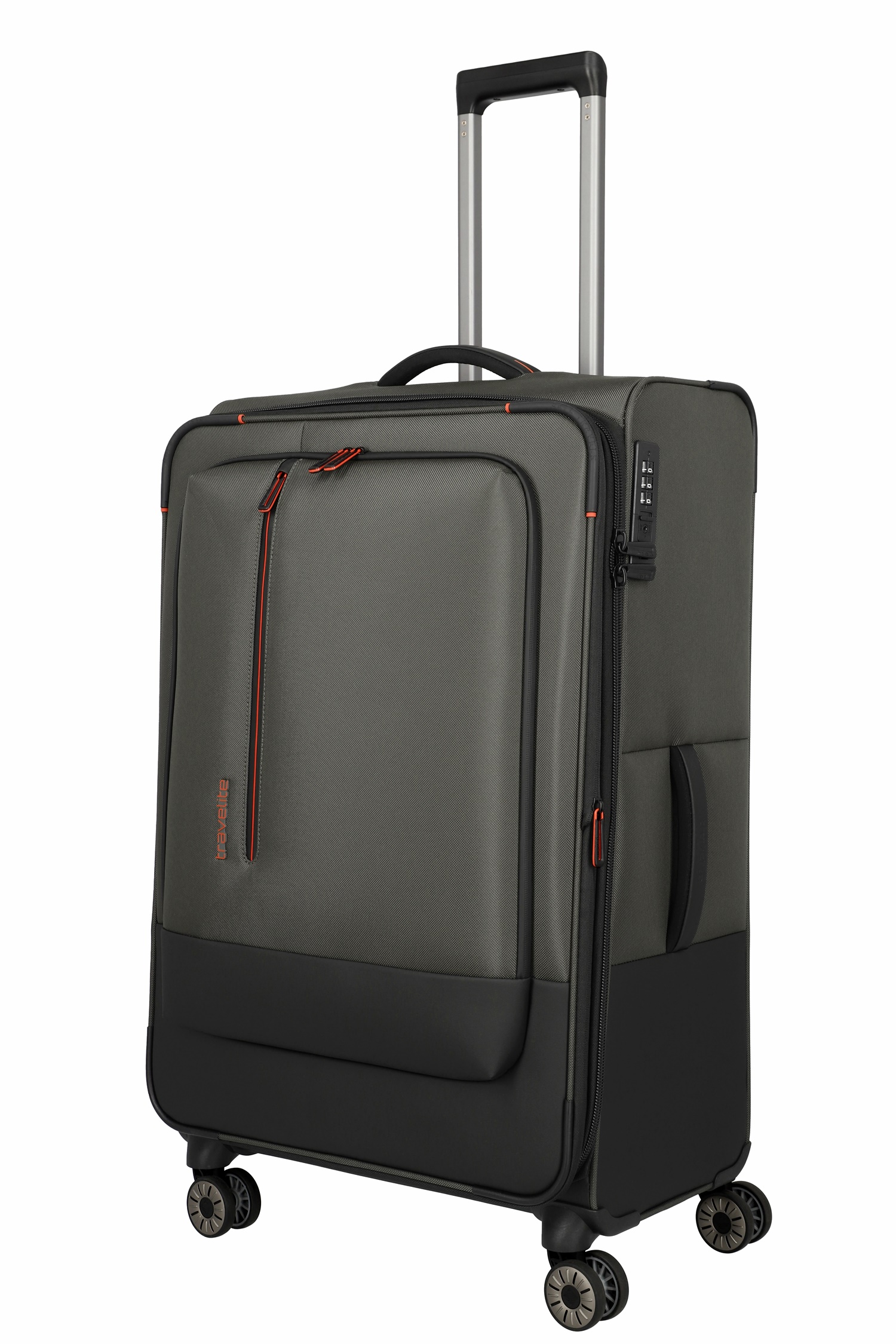 Travelite Trolley Crosslite L 77 cm Dehnfalte 4 Rollen  Oliv