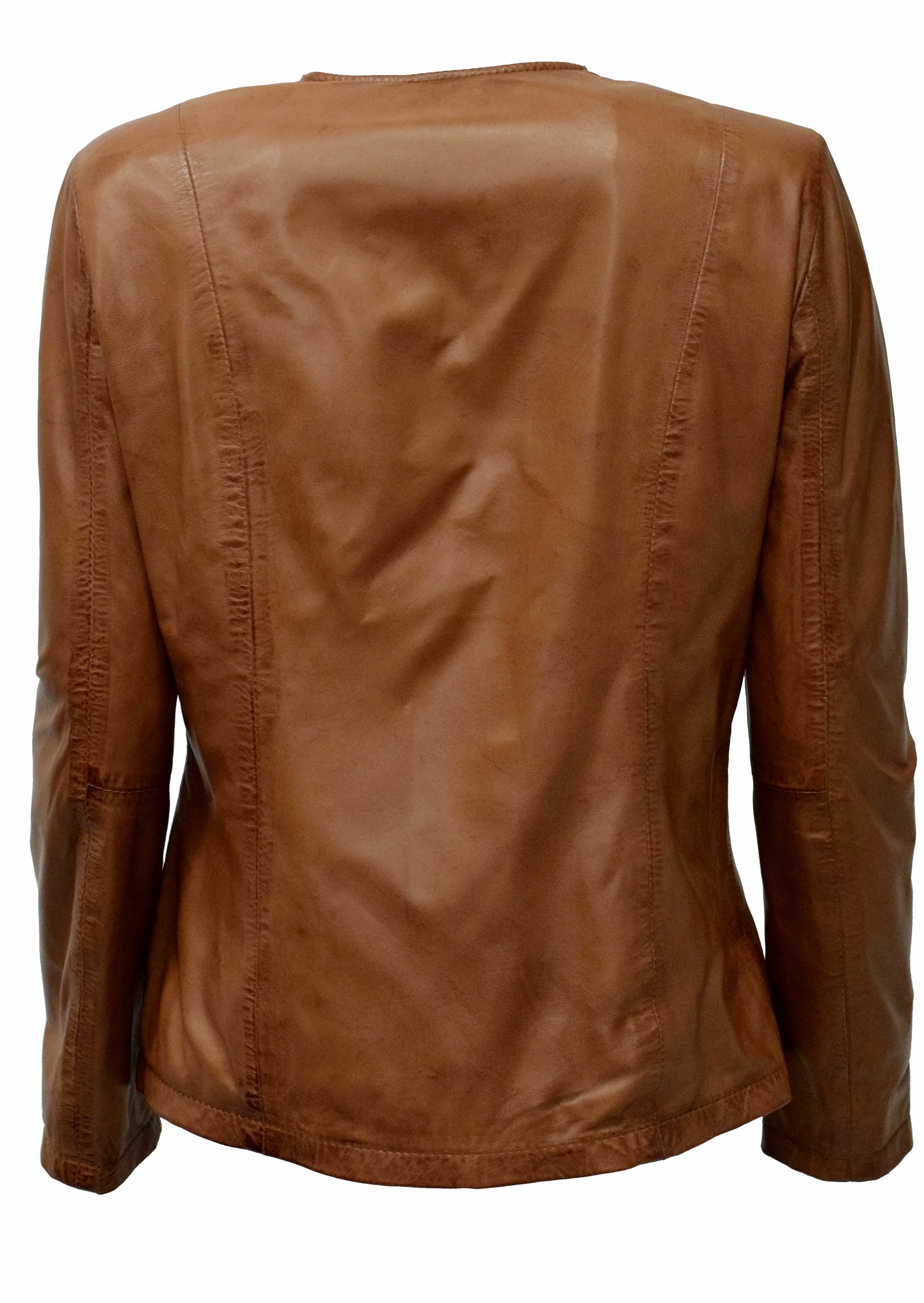 Damen Lederjacke Milla in washed Cognac