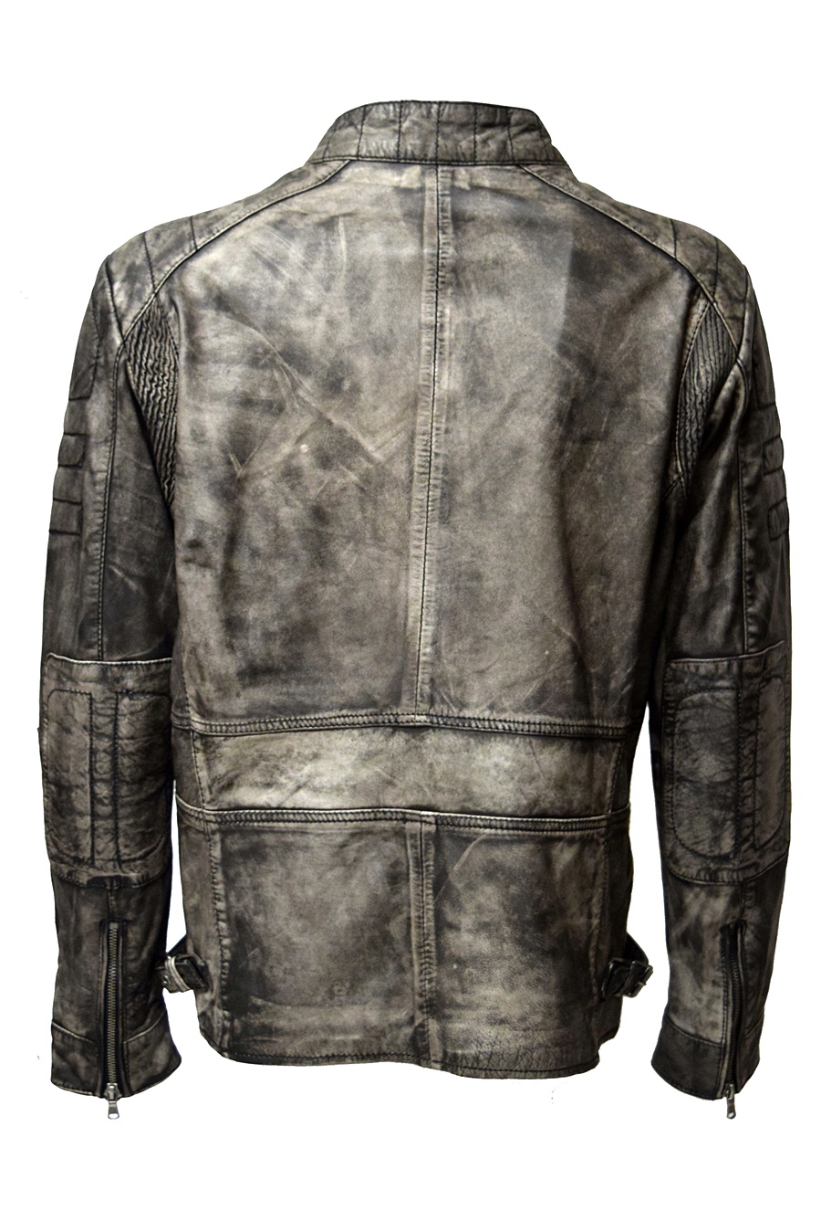 Herren Lederjacke Stan washed Stonegrey