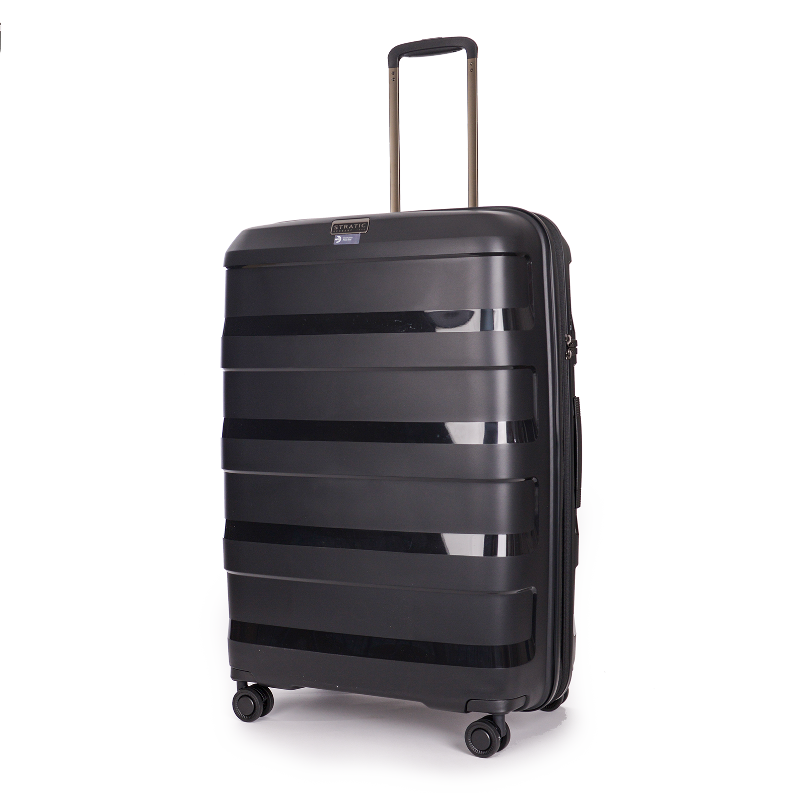 Stratic Straw Plus Trolley L 76 cm mit 4 Rollen aus Bio Kunststoff Schwarz
