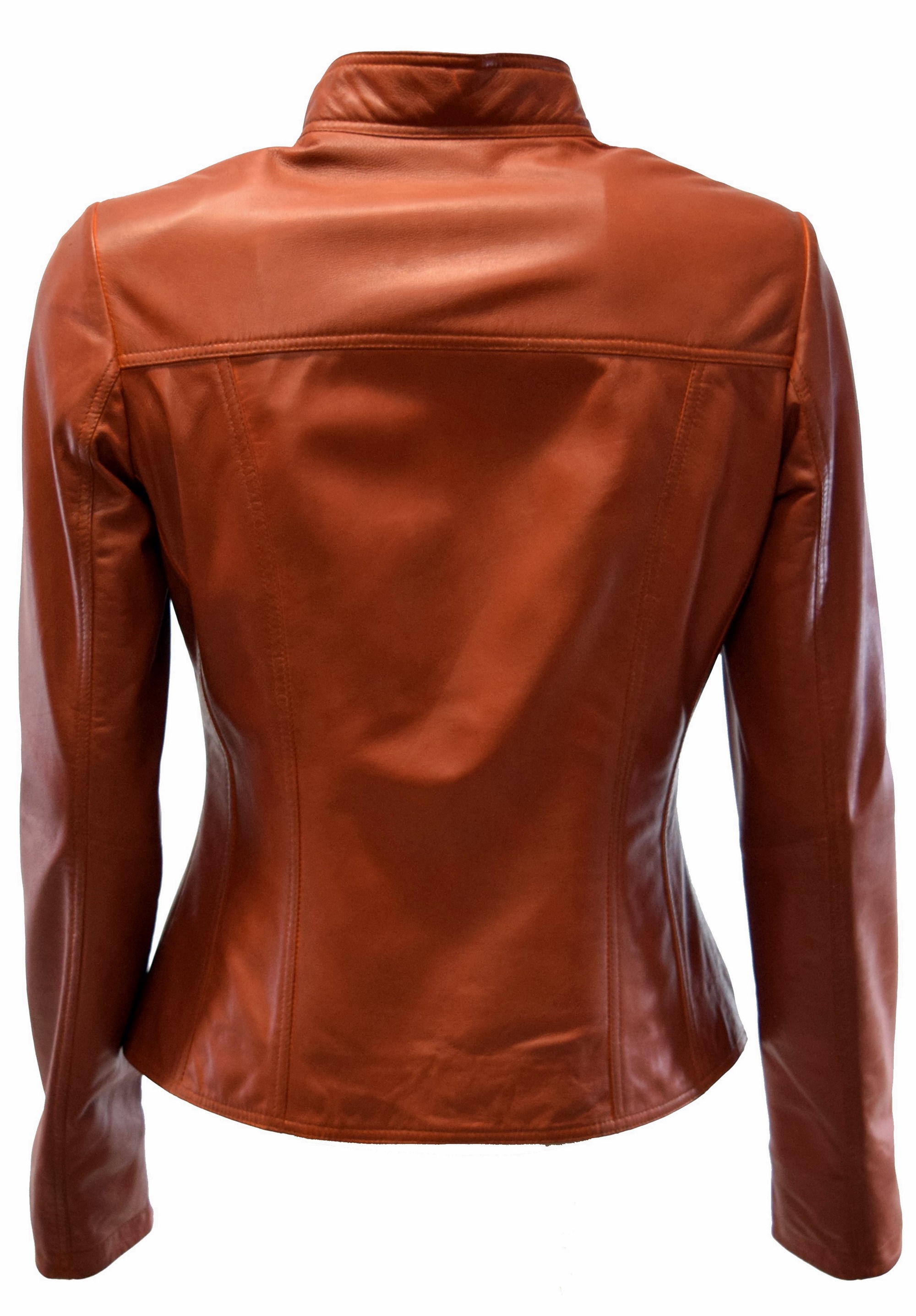 Damen Lederjacke P-14-01 washed Rostorange