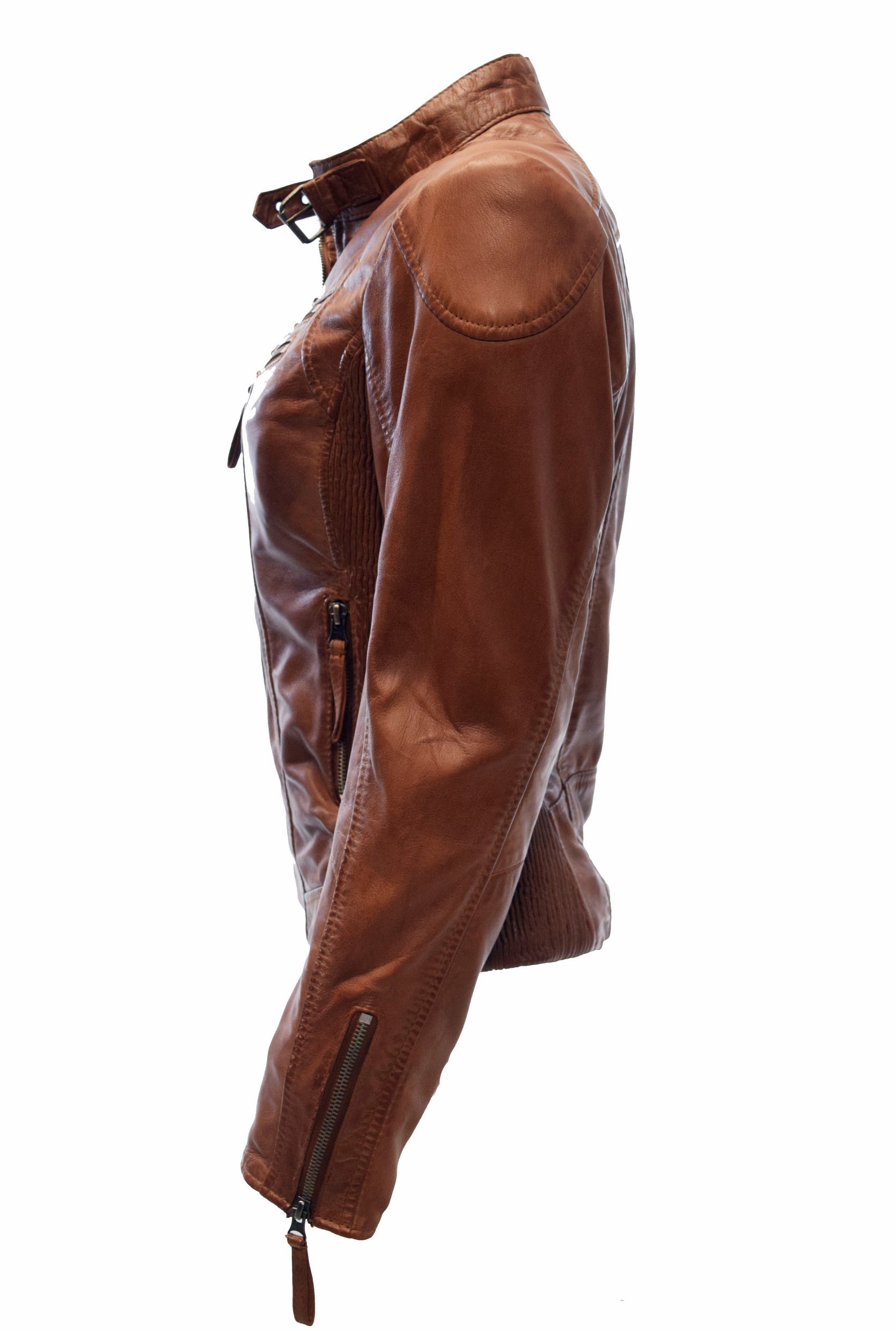 Damen Lederjacke Rina II in Cognac Braun