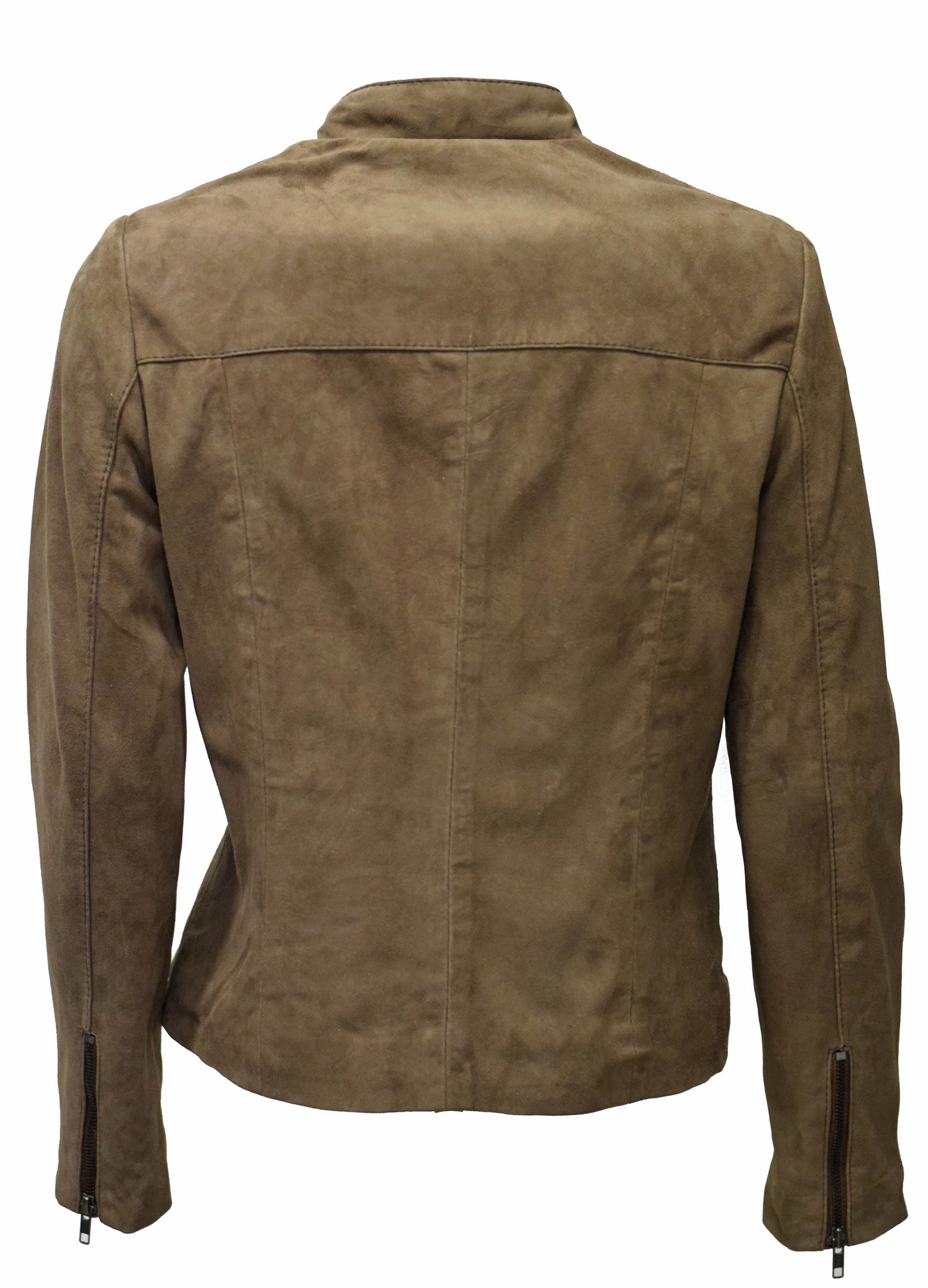 Damen Lederjacke Ziegenvelour Sofia in fine Schlamm