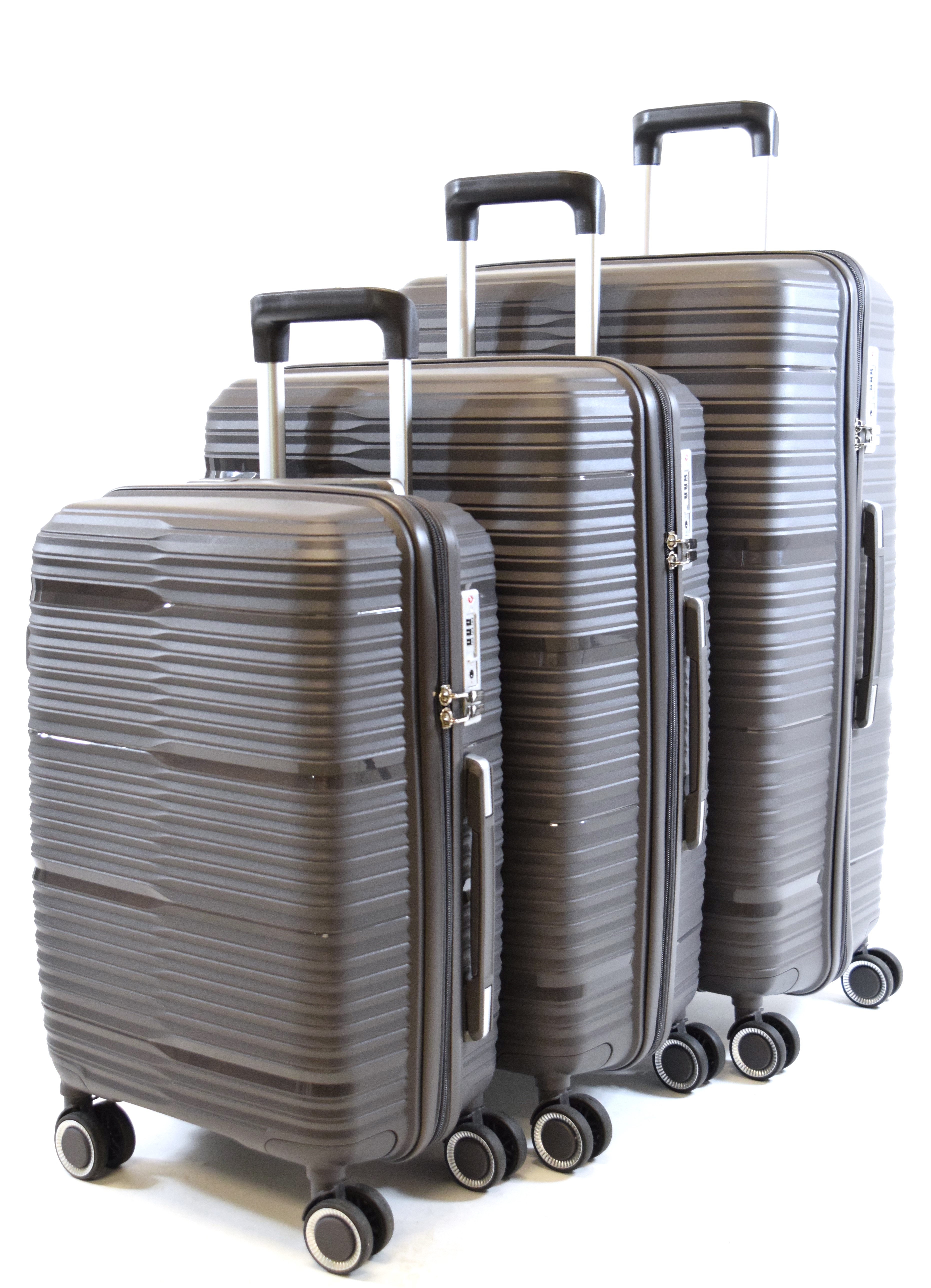 3tlg. Trolley Set Koffer Flightourer Gr. S 55 cm M 66 cm L 75 cm Stonelight Grau