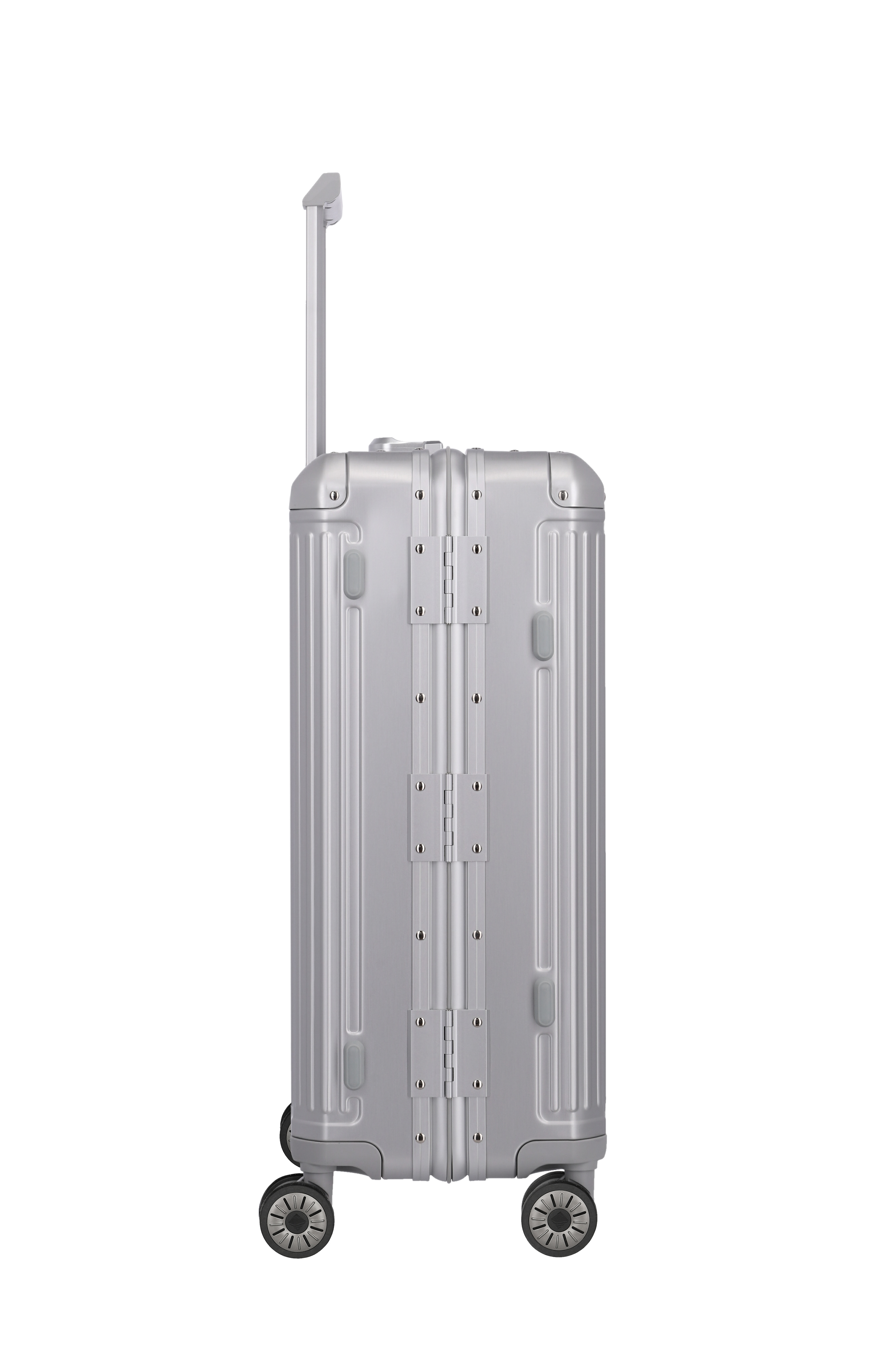 Travelite Aluminium Trolley Next M 66 cm mit 4 Rollen Silber