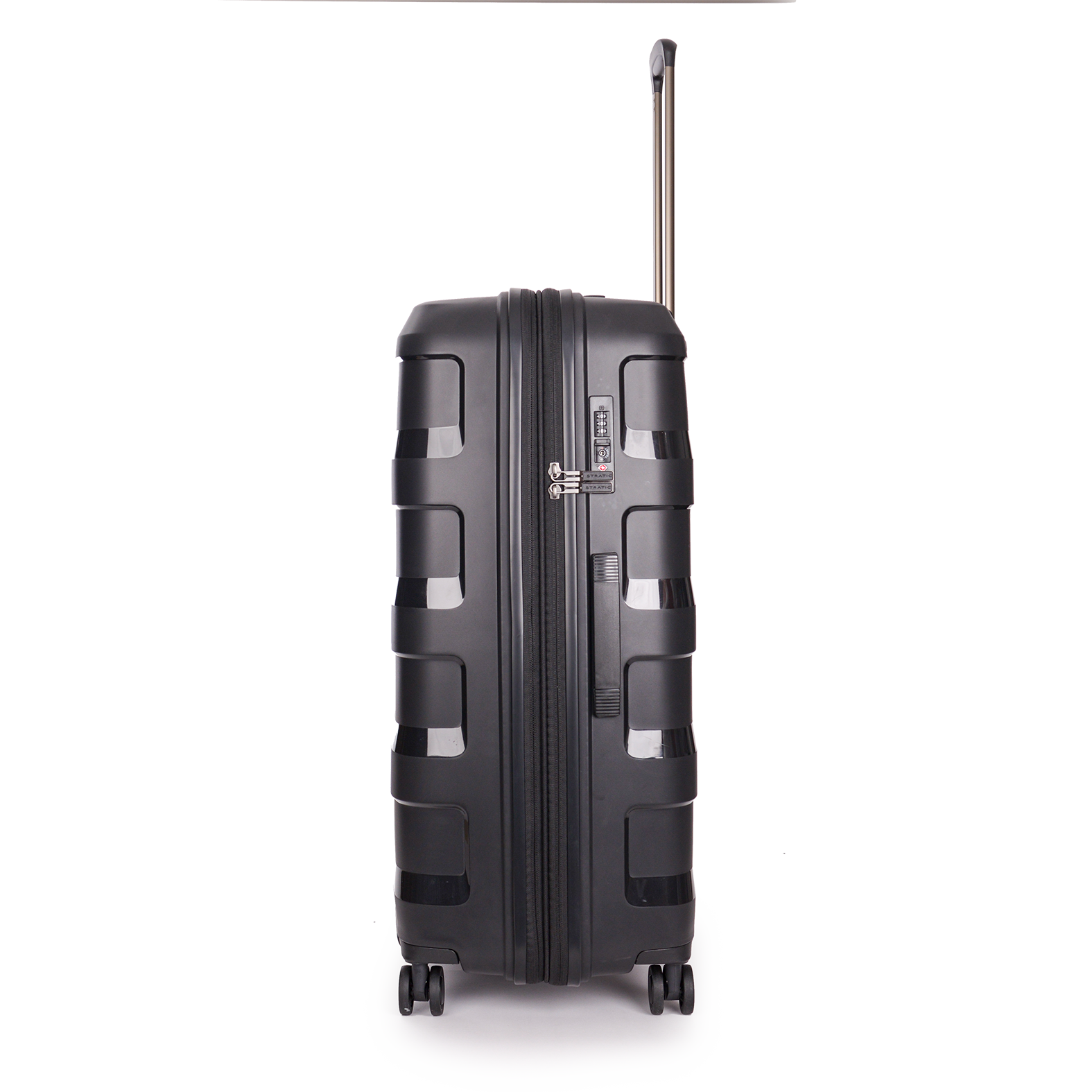 Stratic Straw Plus Trolley L 76 cm mit 4 Rollen aus Bio Kunststoff Schwarz