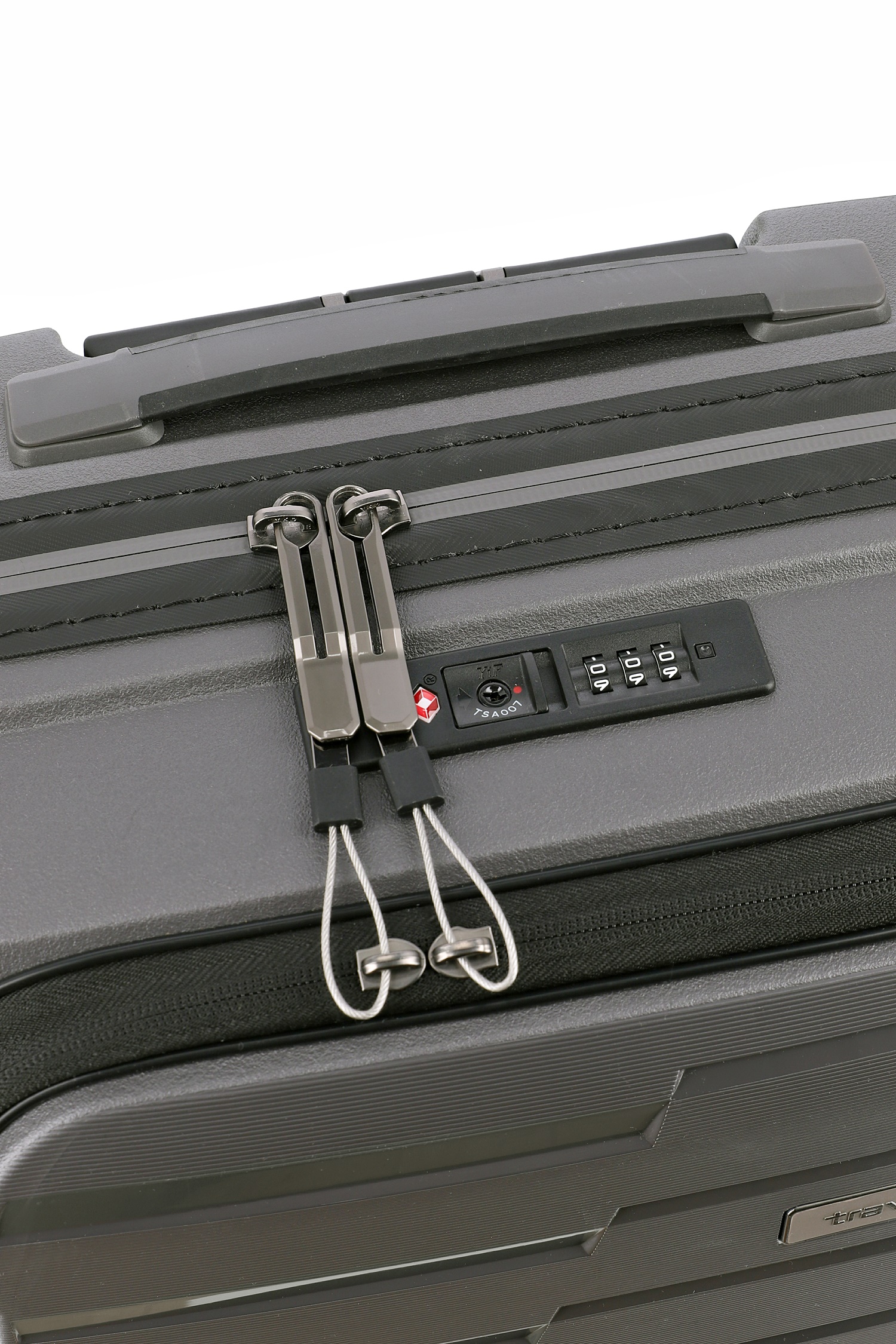 Travelite Koffer Air Base Vortasche 4 Rollen Trolley 55 cm S+ Anthrazit