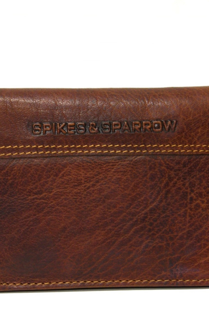 Spikes & Sparrow Geldbörse mit transparenten Steckfach in Brandy