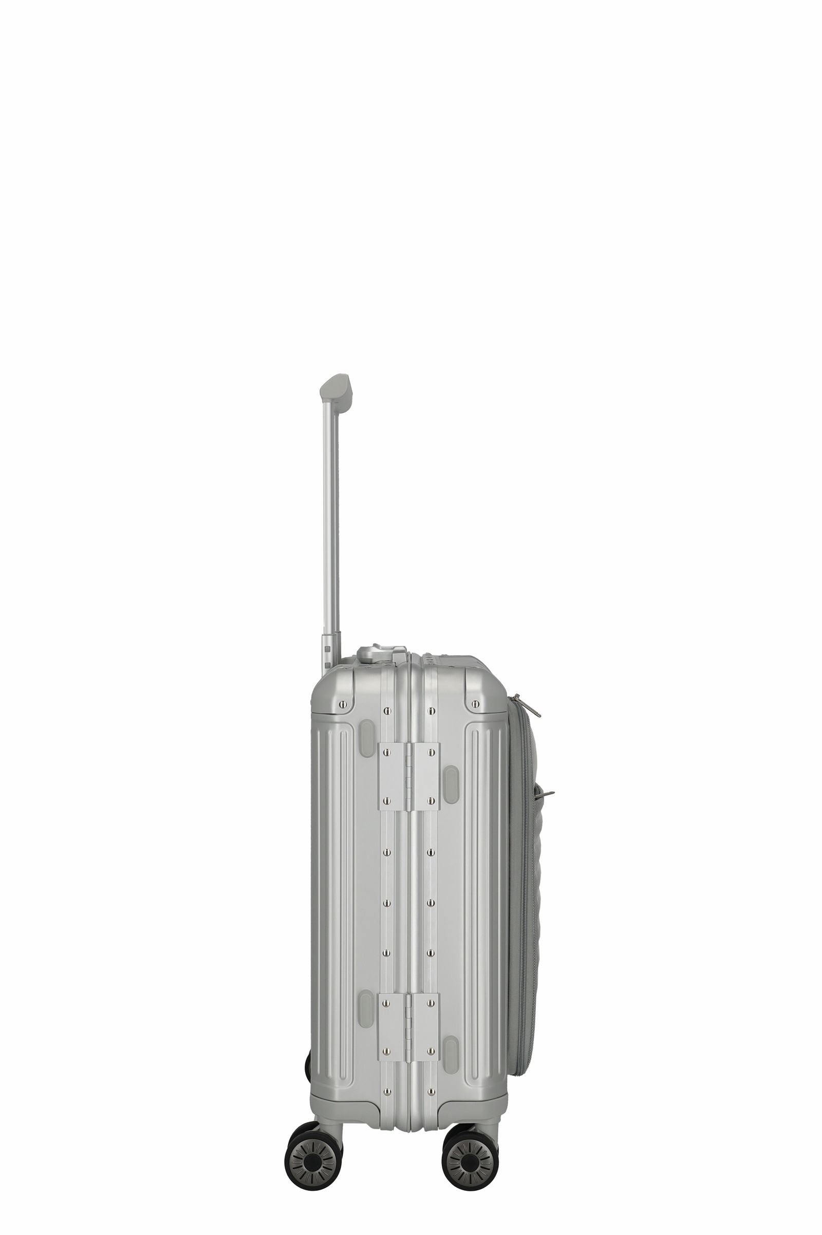 Travelite Aluminium Trolley Next 2.0 Vortasche S 55 cm mit 4 Rollen Silber