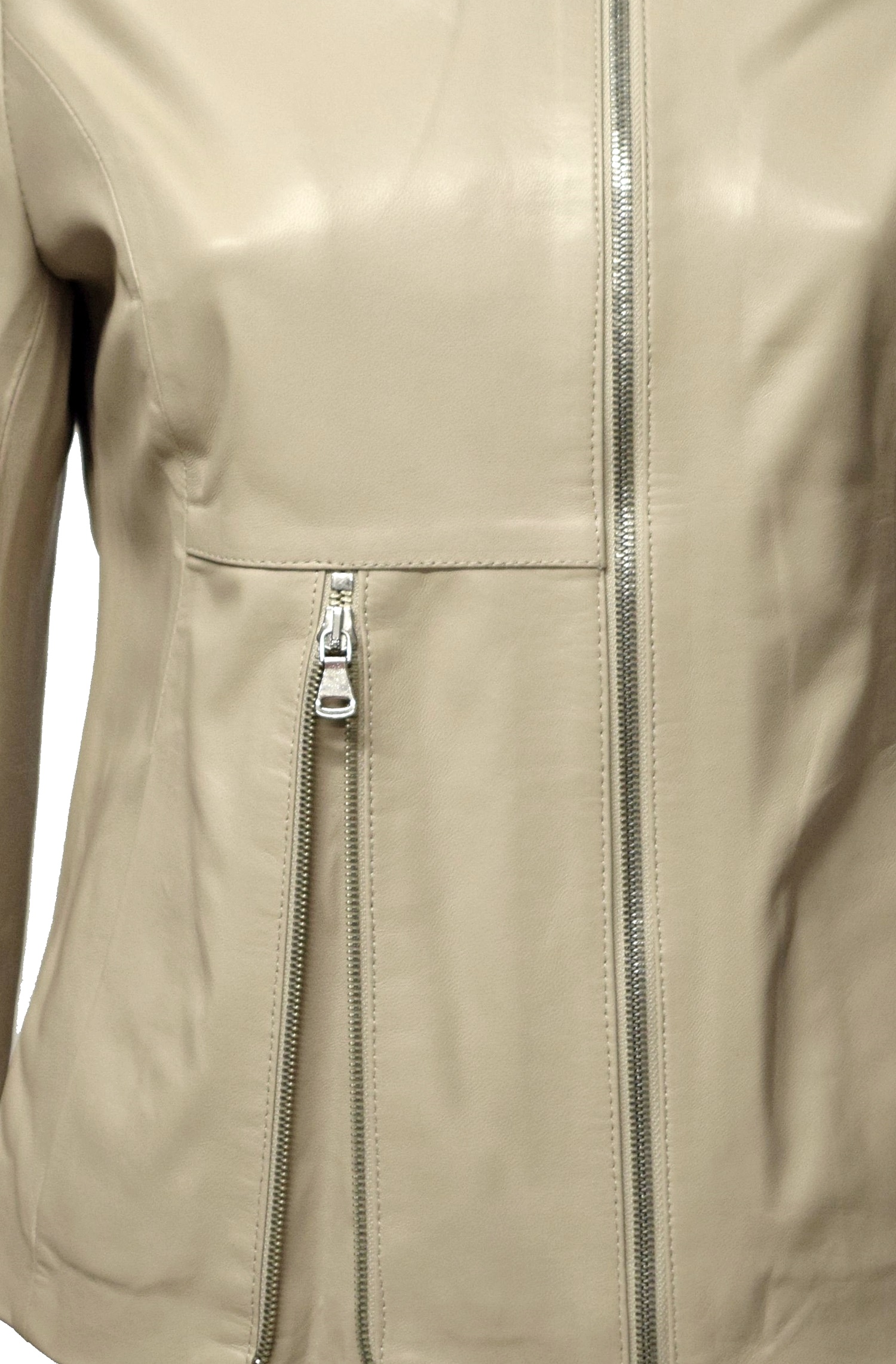 Damen Lederjacke Sofia in fine Pale Creme