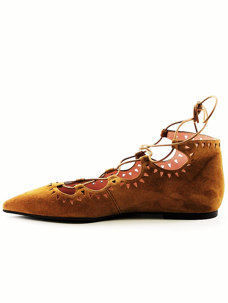 Pretty Ballerinas Spitze Damen Ballerinas Ella in Marro Cognac