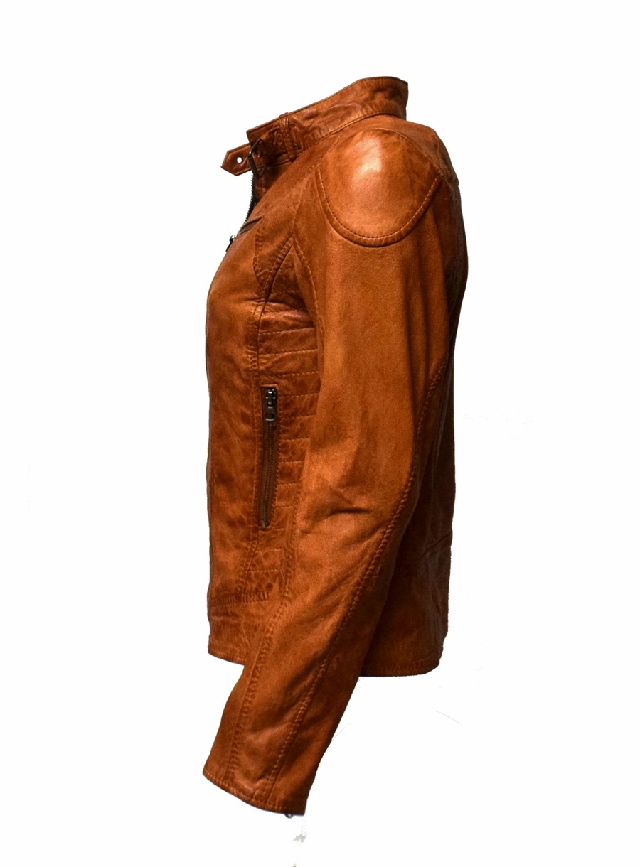 Damen Lederjacke Frida in Cognac