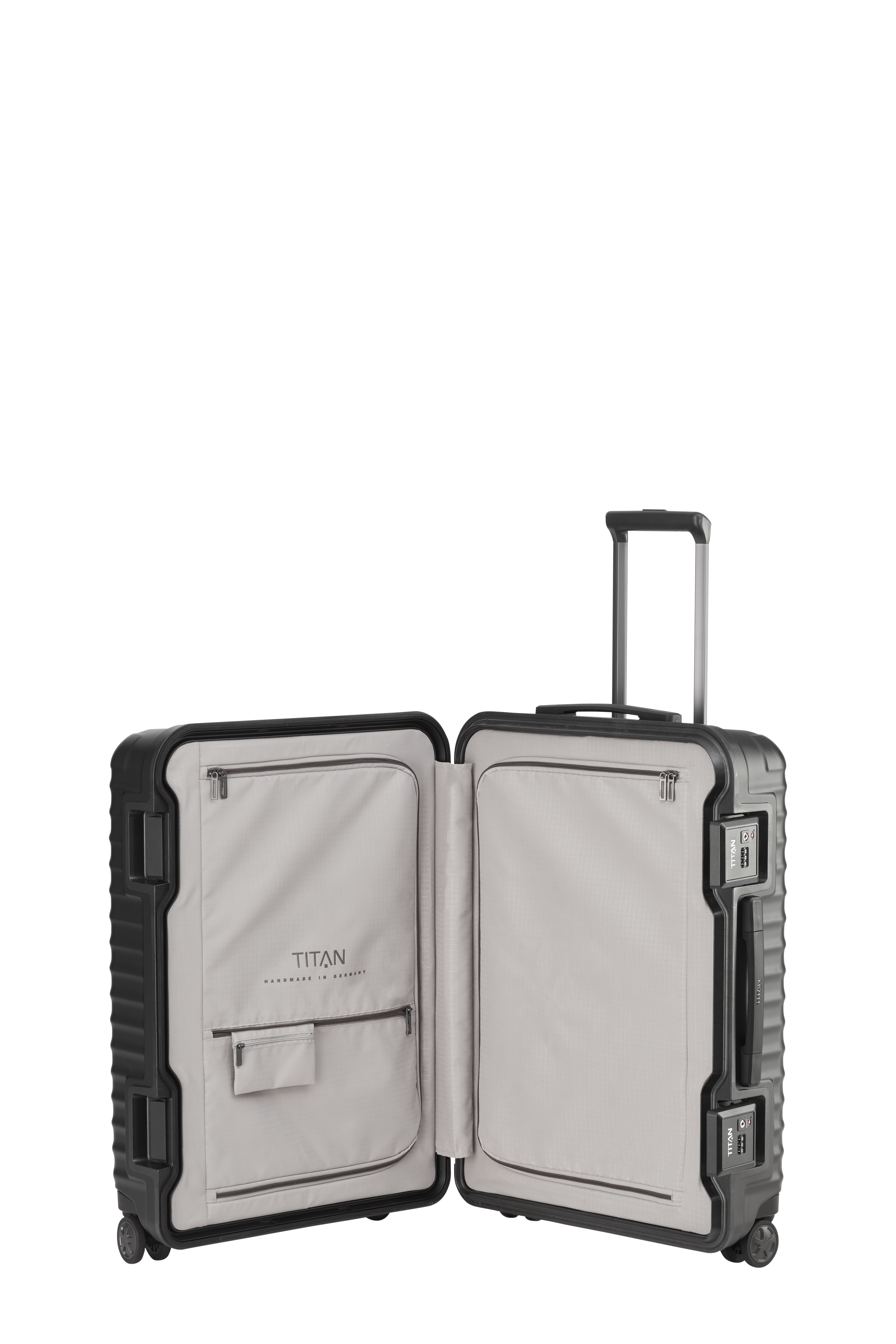 TITAN Trolley LITRON FRAME M 69 cm mit 4 Rollen Schwarz