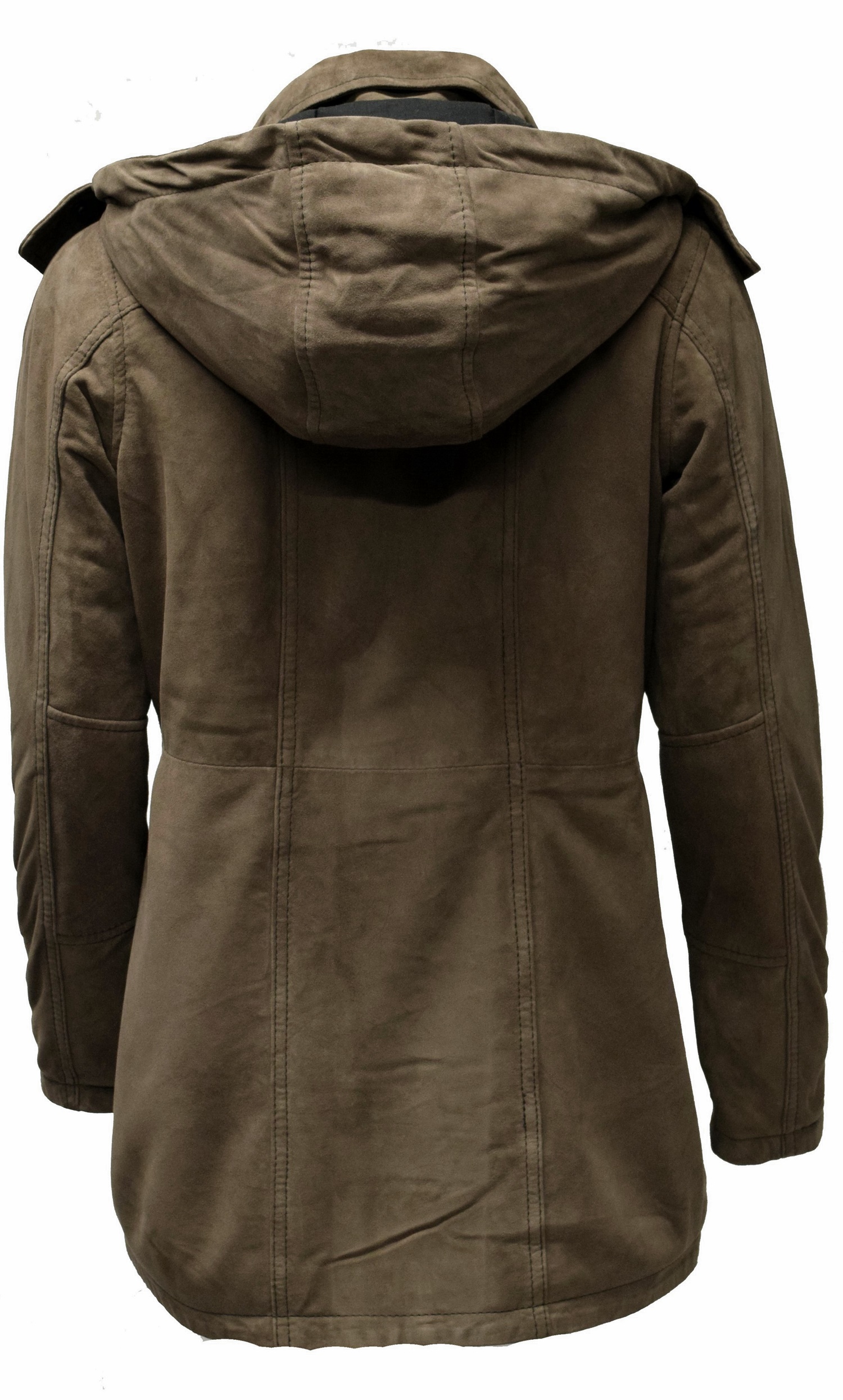Damen Ziegenvelour Lederjacke Pauline in Schlamm