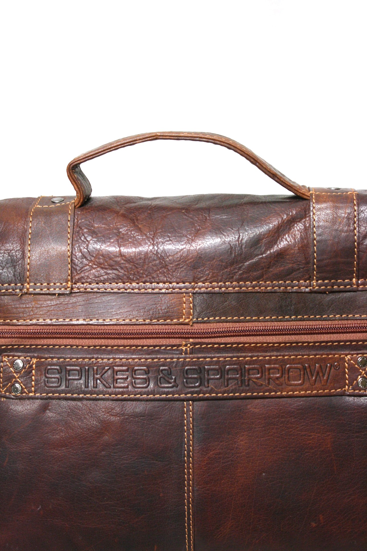Spikes & Sparrow Aktentasche im Vintage Leder in Brandy