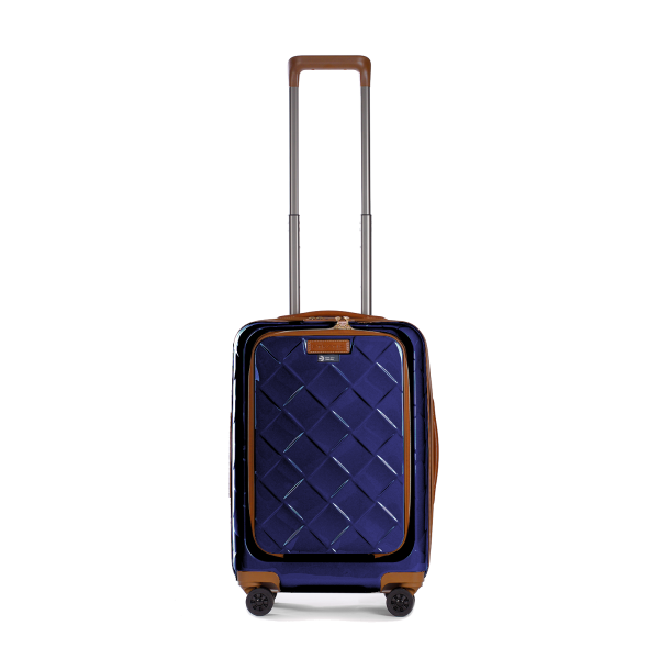 Stratic Koffer Leather & More 4 Rollen S mit Vortasche Blue