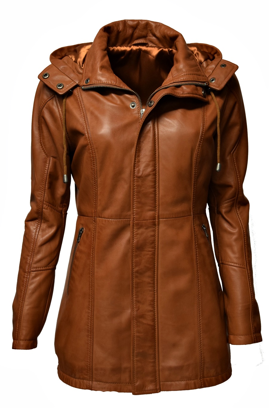 Damen Lederjacke Pauline Dunkelcognac