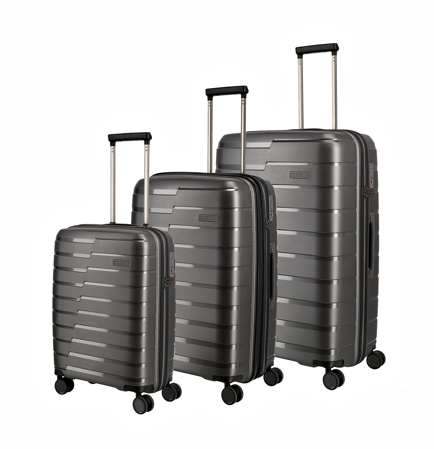 Travelite Koffer Air Base 4 Rollen Trolley Set 3-teilig Anthrazit